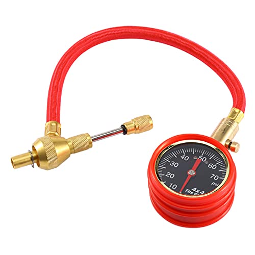 Portable Car Tire Inflator with High Accuracy 6cm/2.3in Easy Read Air Pressure Gauge - Perfect for Road Trips, Emergency Flat Tire Repair & Vehicle Maintenance