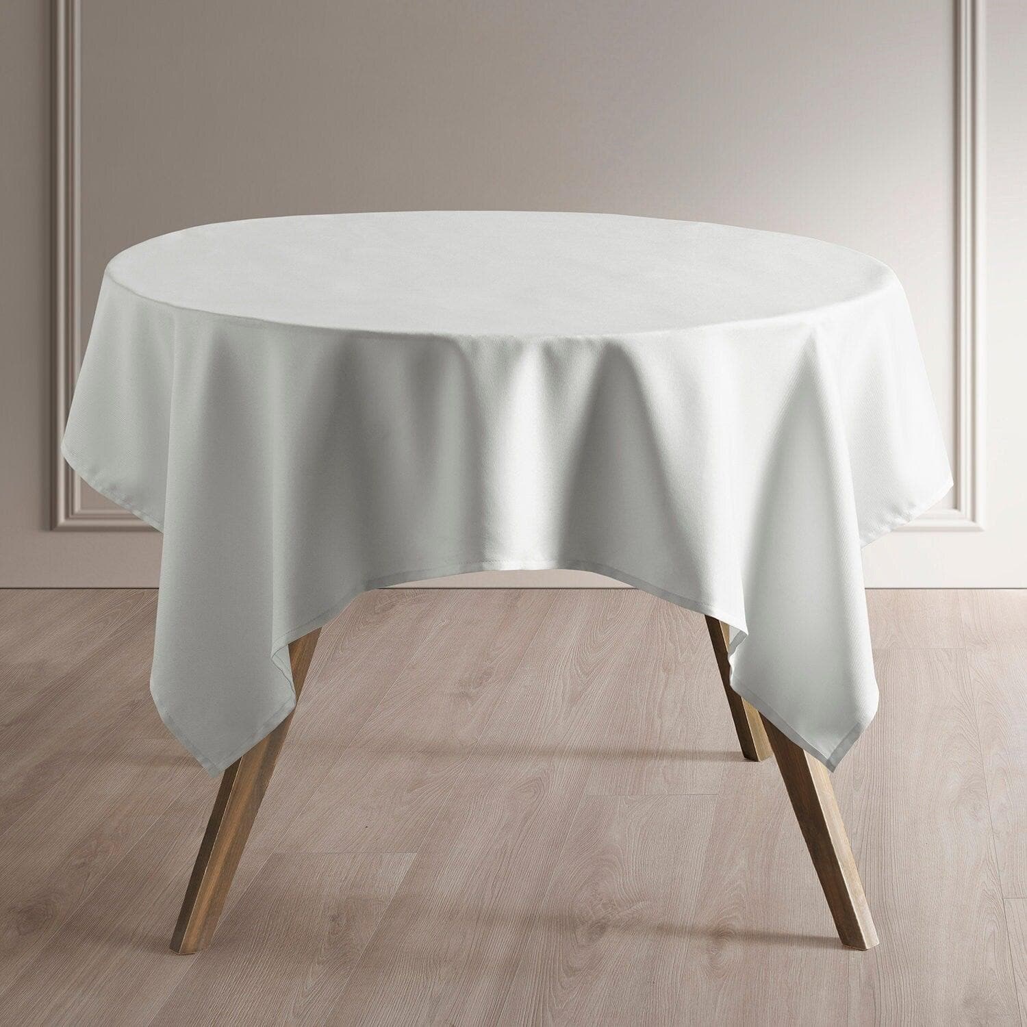 Premium Off-White Performance Twill Tablecloth - Stain & Wrinkle Resistant - Perfect for Weddings, Parties & Fine Dining (60