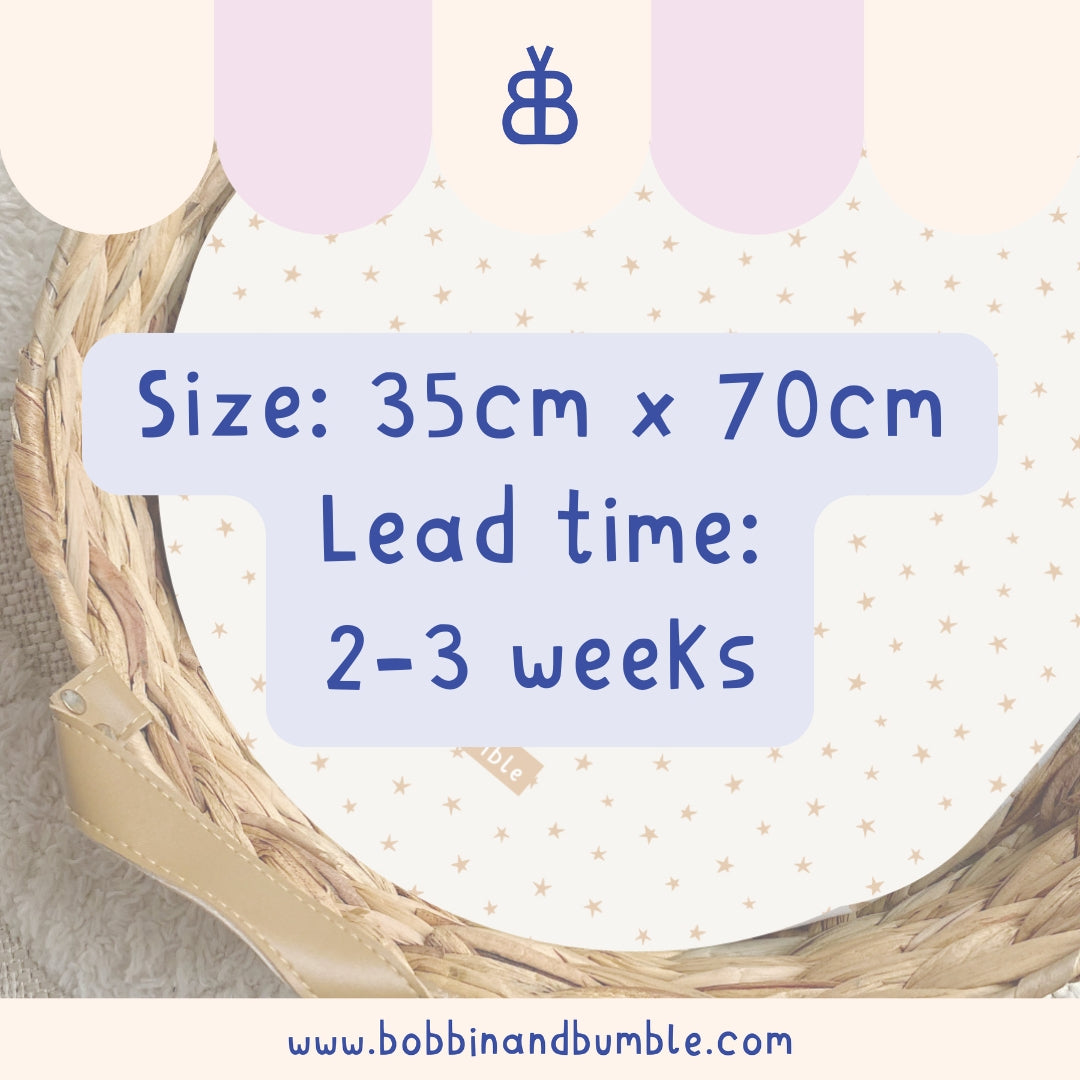 Gold Stars PVC Changing Basket Liner - Waterproof & Washable Baby Changing Pad Cover | Bobbin and Bumble | Perfect for Nursery, Diaper Changing Station & Baby Care Essentials