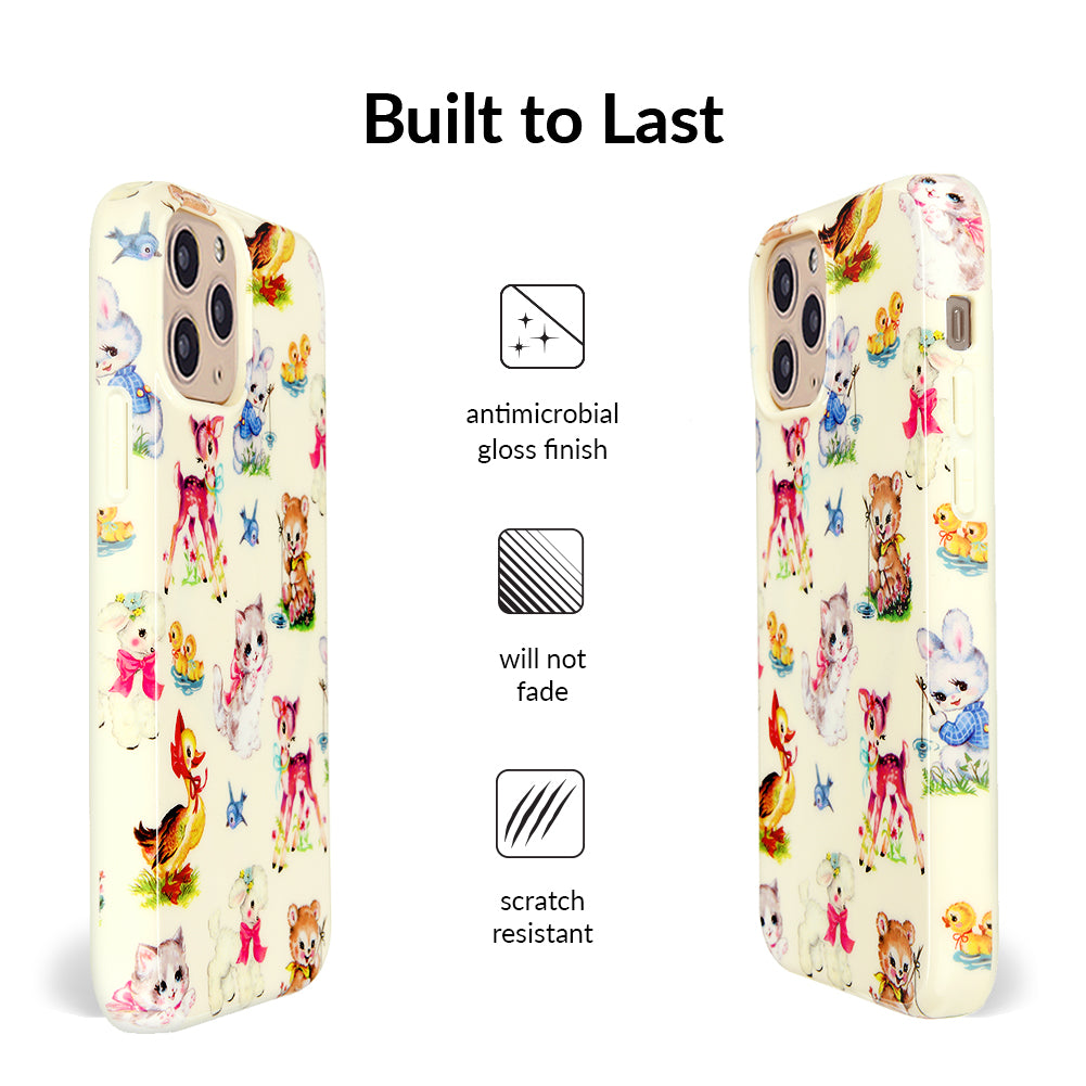 Cute Baby Animals iPhone Case - Durable Protective Cover for iPhone 12/13/14/15 Pro Max - Perfect Gift for Animal Lovers & Kids (Home, School, Travel)