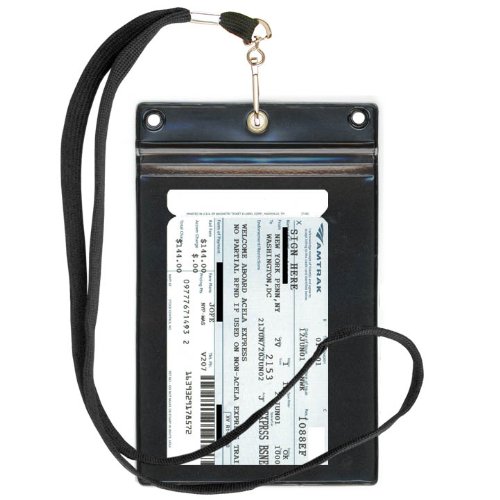 StoreSMART® 10-Pack Clear Plastic Train Ticket Holders with Zip Closure & Lanyard - Black Back - Perfect for Commuters, Events & Public Transportation (SPCR1596ZIPS-RT-10)