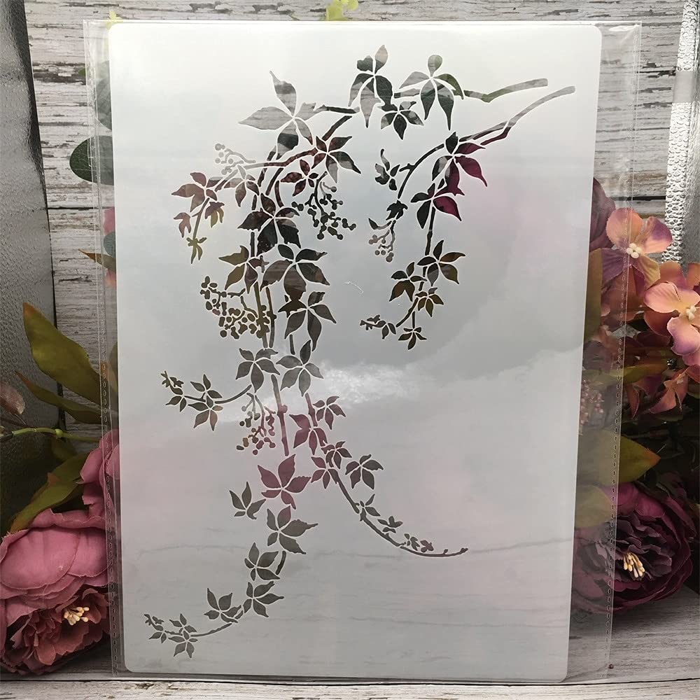 Large A4 29cm Flower Stencils for Wood Painting, DIY Crafts, Wall Art Templates - Perfect for Home Decor, Scrapbooking & Furniture Upcycling Projects