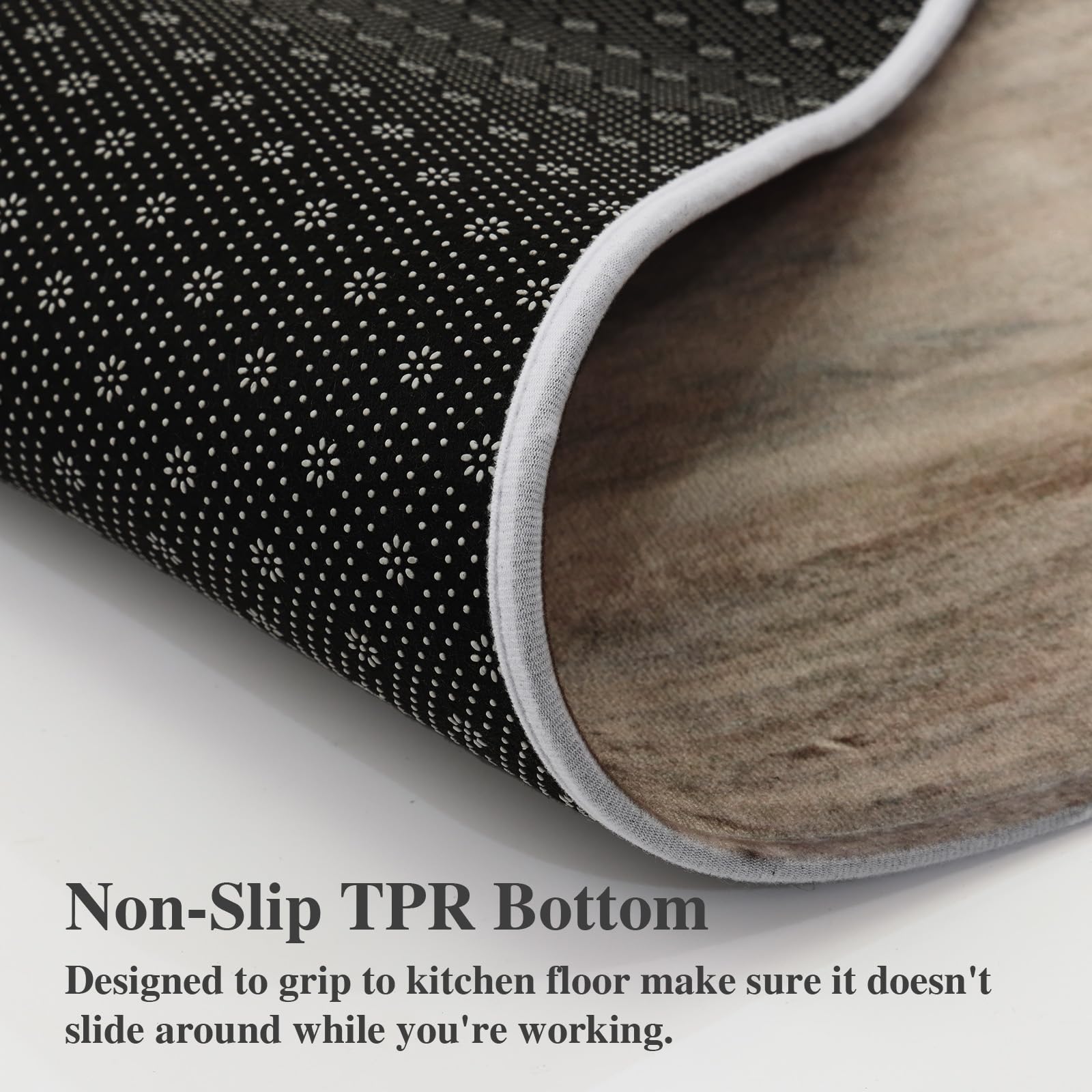 Non-Slip Washable Kitchen Rugs Set - Abstract Art for Dining & Laundry