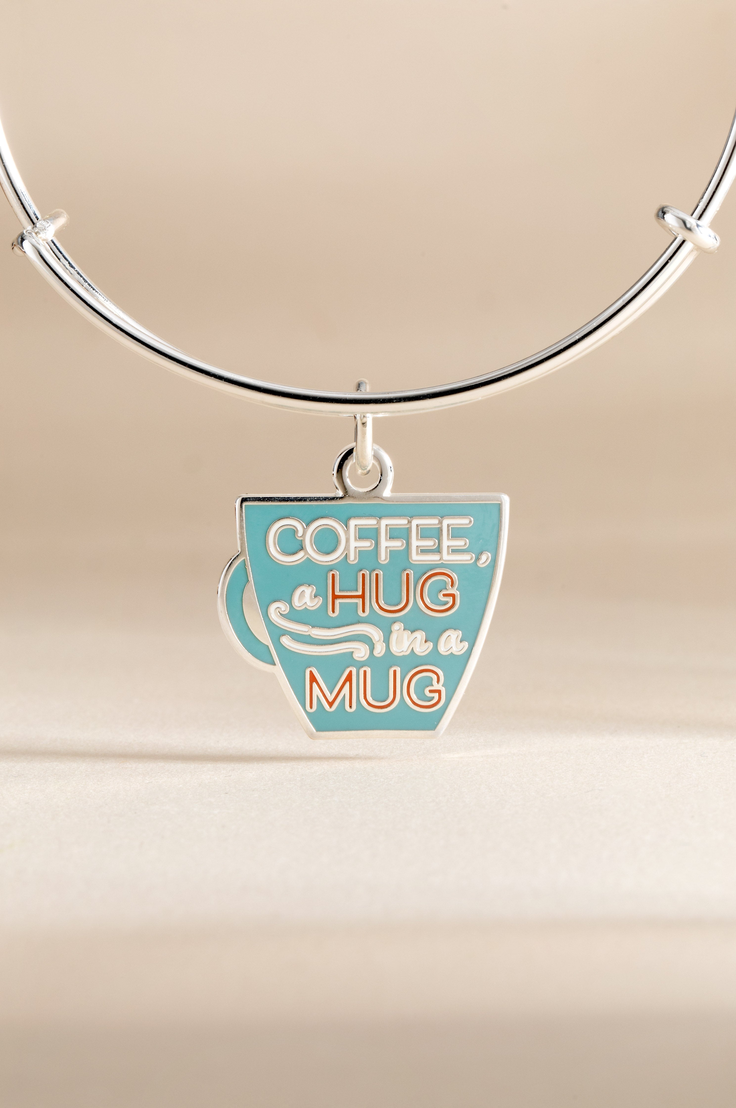 Stylish 'A Hug In A Mug' Coffee Charm Bangle - Perfect Gift for Coffee Lovers, Baristas & Friends (Great for Birthdays, Anniversaries & Everyday Wear)