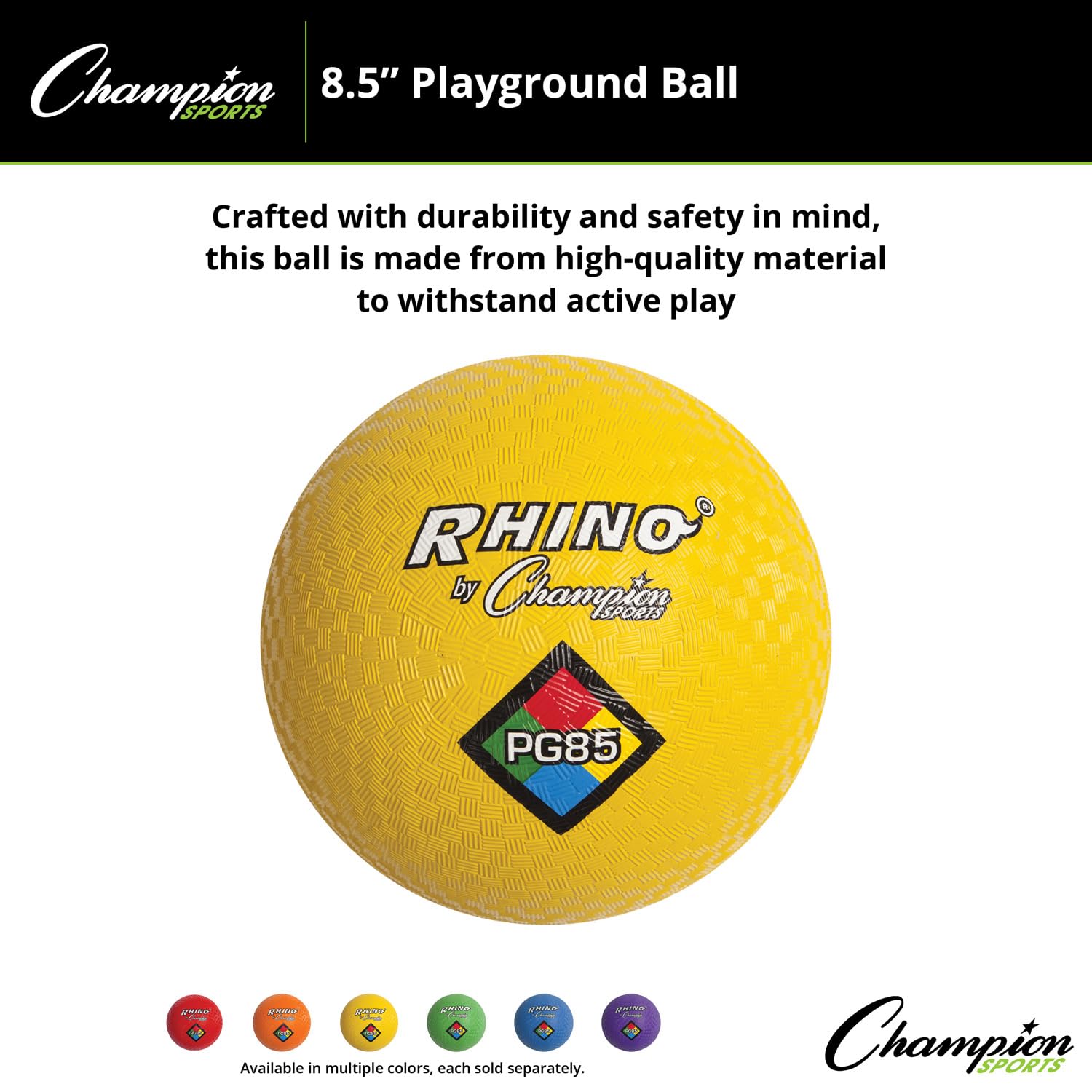 Champion Sports Playground Ball - Durable Rubber Kickball for Kids & Adults - Perfect for School PE, Recess, Gym Class & Outdoor Games