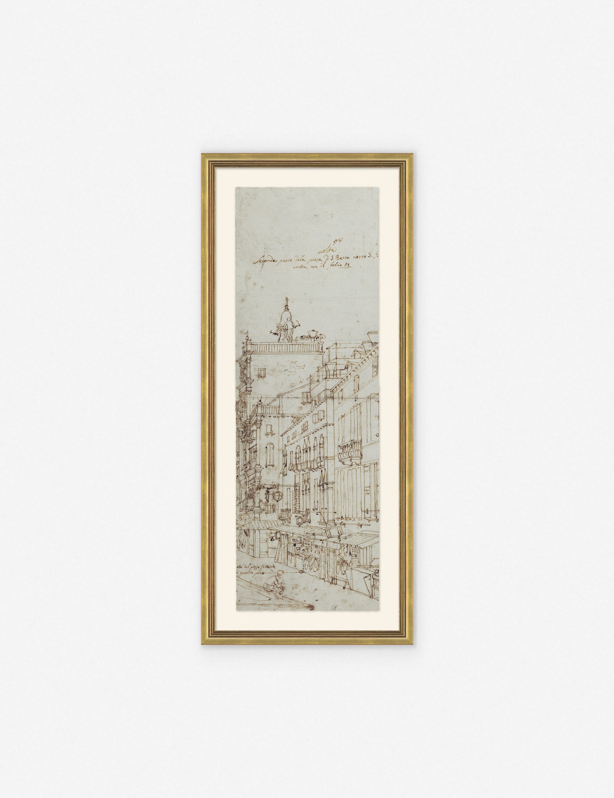 Canaletto Venice Landscape Art Prints - Set of 2 Famous Italian Drawings for Home & Office Wall Decor
