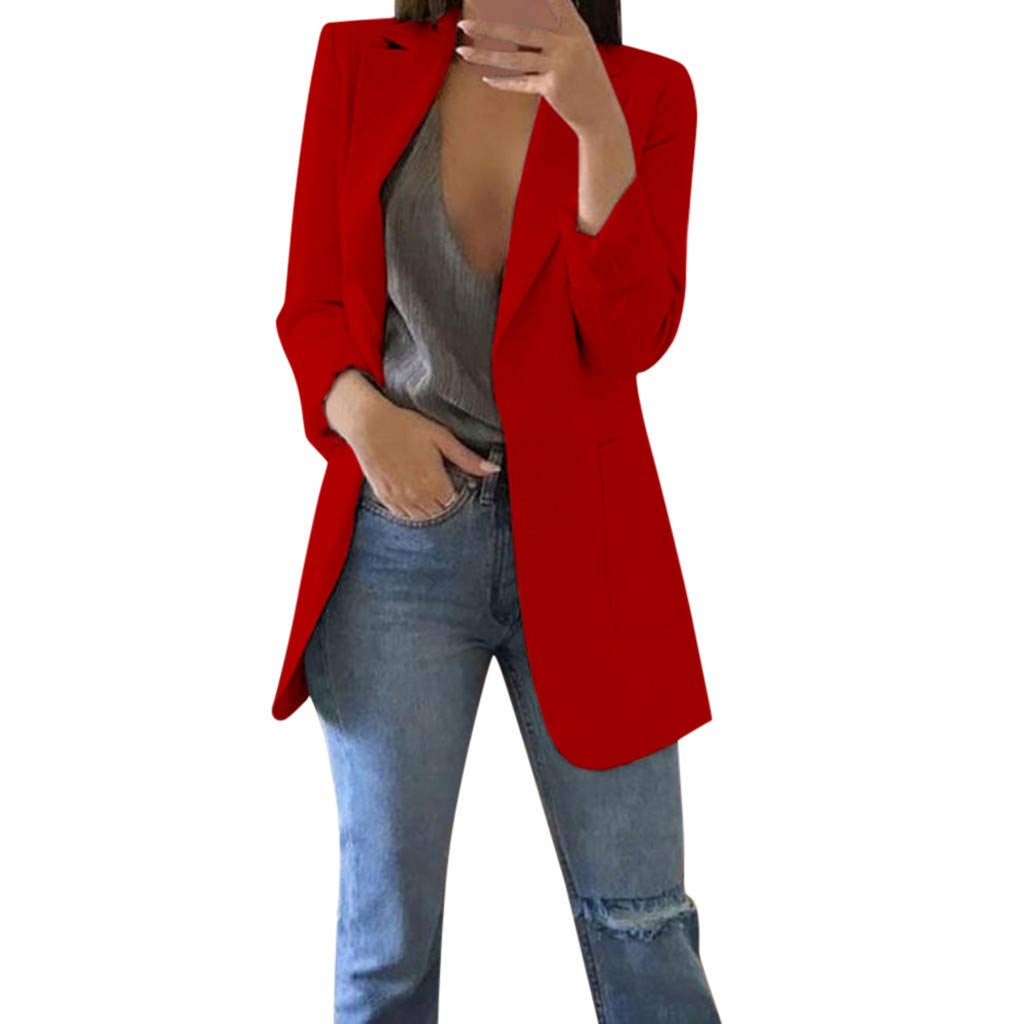 SLENDIPLUS Women's Winter Long Coat - Autumn Cardigan Jacket with Long Sleeves, Office Suit Style, Cotton Blend for Work & Casual Wear
