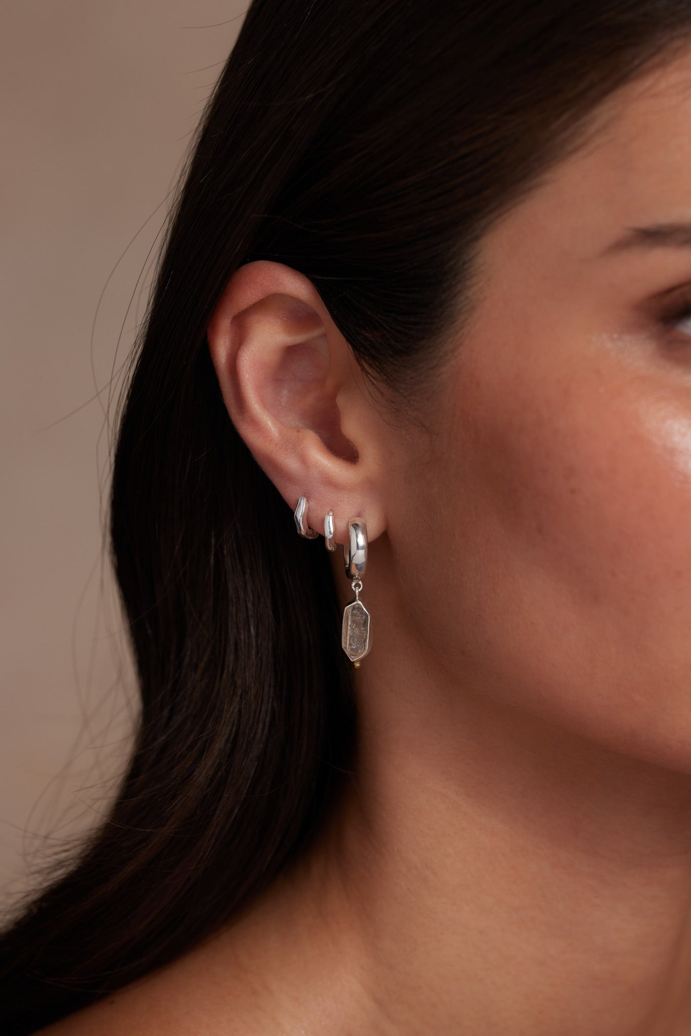 Authentic Herkimer Diamond Sterling Silver Huggie Earrings for Women – Perfect for Everyday Wear, Gifts & Special Occasions