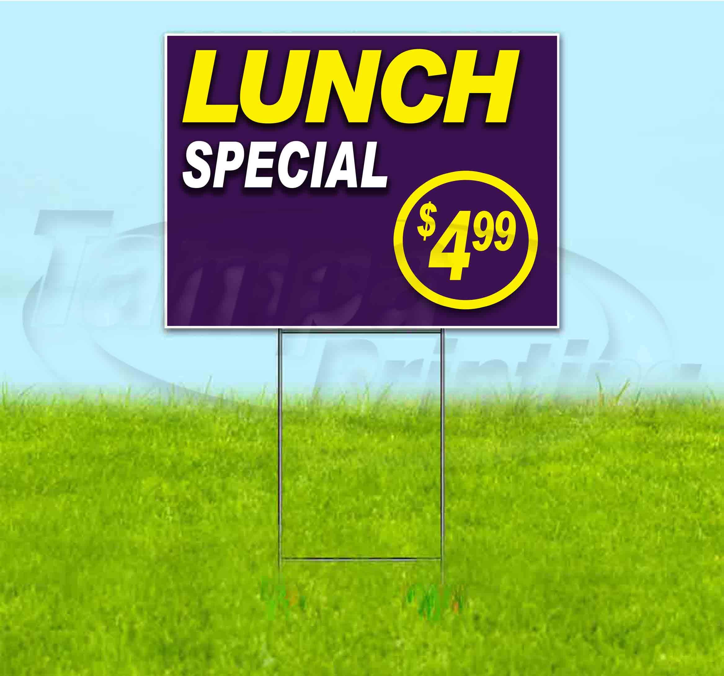 18x24 Inch Yard Signs for Lunch Specials - $4.99 Each | Bulk Discounts & Multi-Packs | Includes Metal Step Stakes | Perfect for Restaurant Promotions, Real Estate Signs & Political Campaigns