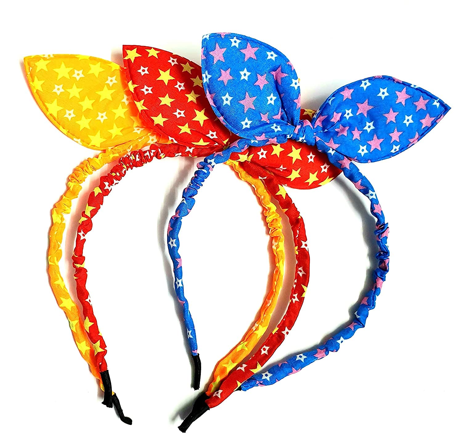 6PCS Cute Rabbit Ear Hairbands for Baby Girls - Soft Elastic Bow Knot Headbands for Toddlers (Multi-Color) - Perfect for Birthday Parties, Photo Shoots & Daily Wear