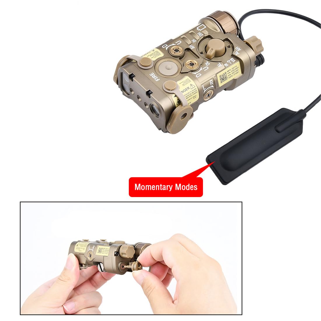 Metal L3-NL Box Laser Sight with IR Laser & Green Laser | Strobe/Momentary/Constant Modes | 150 Lumens White Light LED Flashlight | Pressure Switch | Fits 20mm Rail | Perfect for Tactical Shooting, Hunting & Outdoor Adventures
