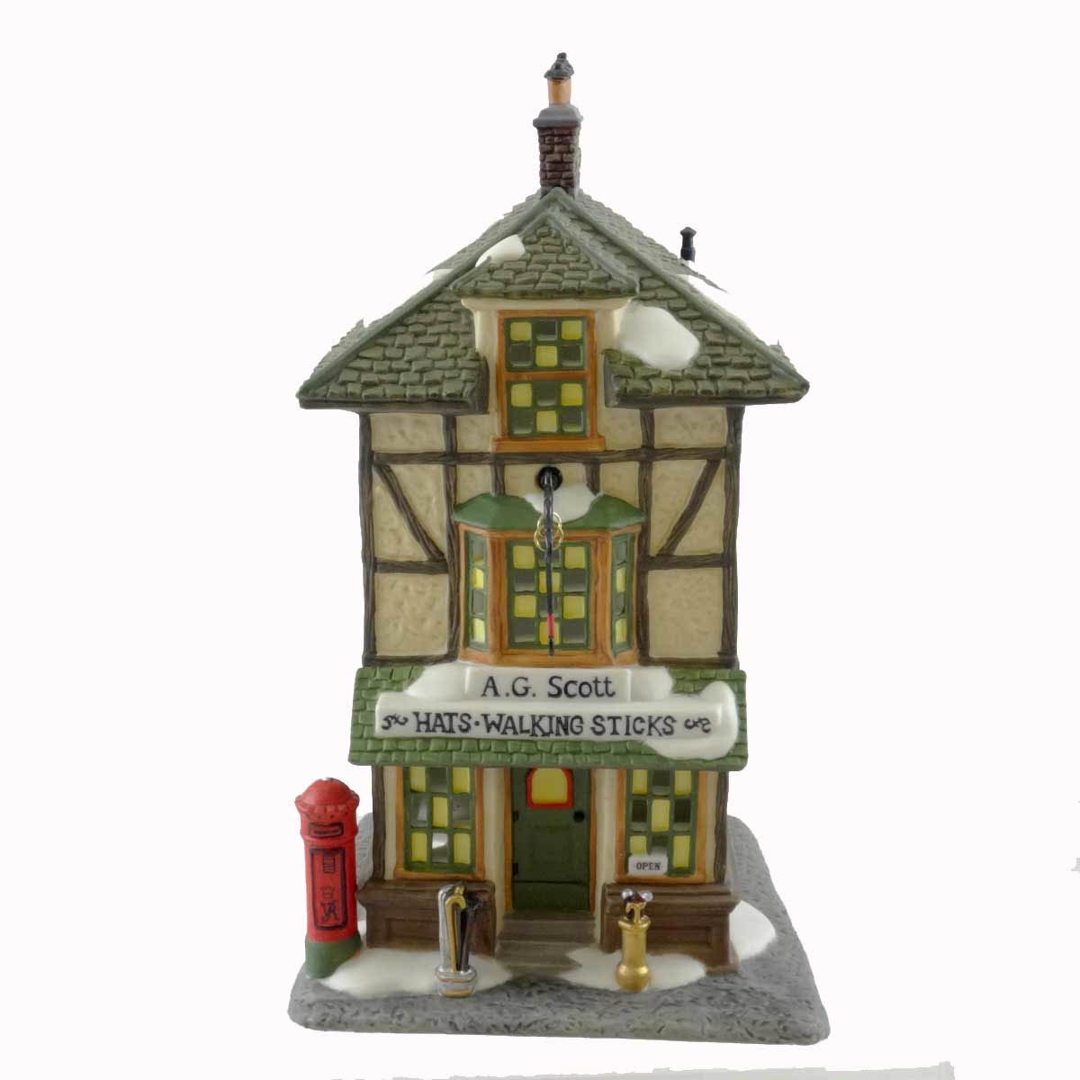 Department 56 Dickens' Village AG Scott Hats and Walking Sticks Collectible Figurines - Victorian Christmas Village Display for Holiday Decorations & Collectors