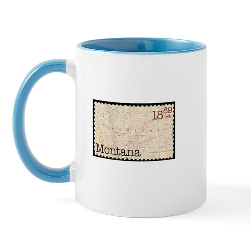 White/Blue Inside - Montana Stamp Mug