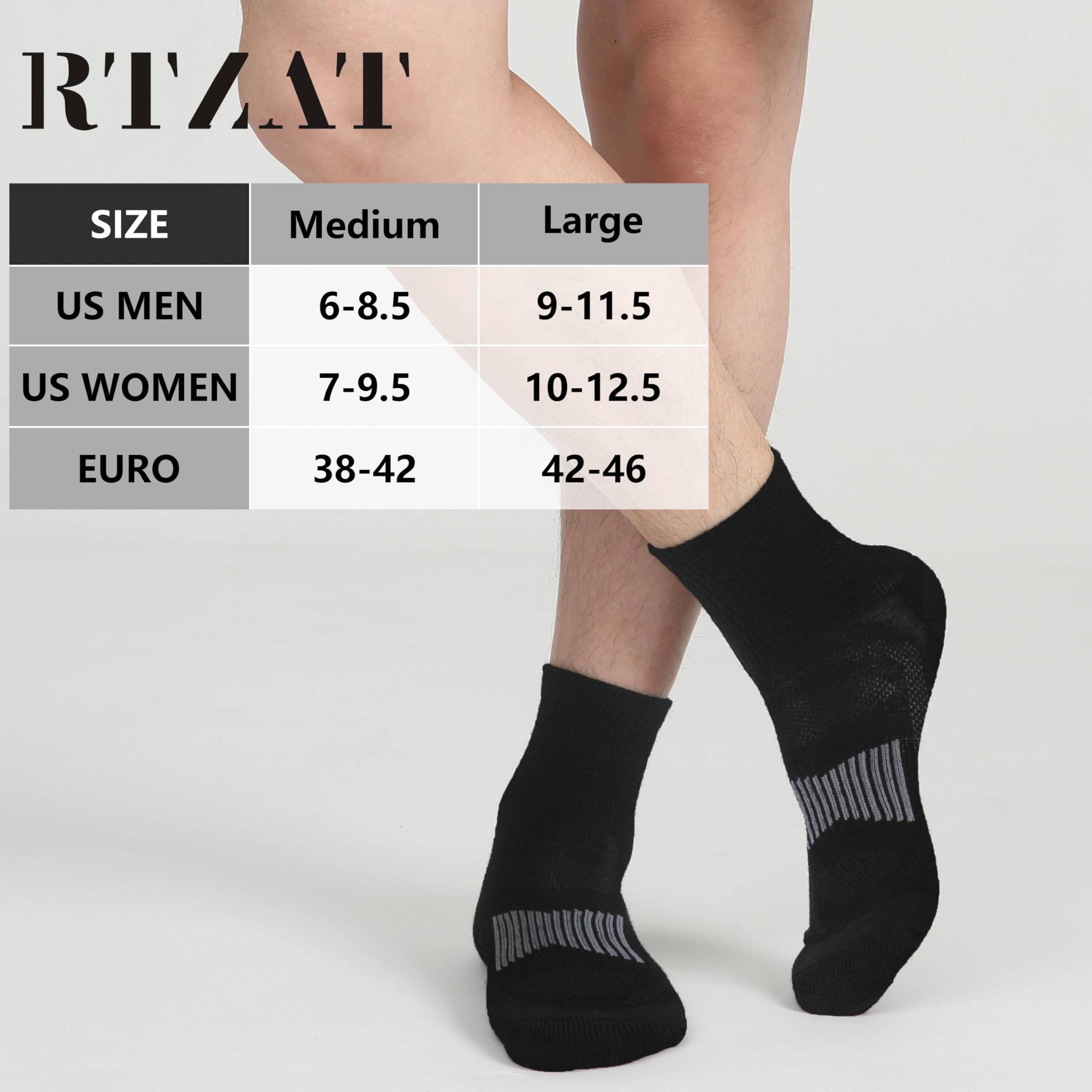Premium 90% Merino Wool Athletic Socks for Men & Women - 3 Pairs Pack - Moisture Wicking & Odor Resistant Hiking, Running & Outdoor Sports Socks