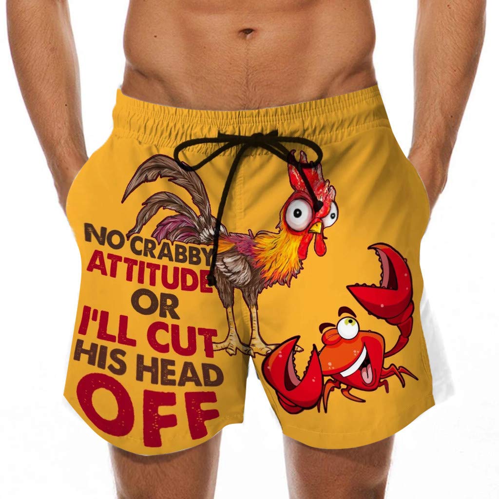 **Men's Dry Fit Workout Shorts with Lace-Up Pockets - Funky Print Beach & Festival Shorts for Holidays, Gym, Running - Perfect Father's Day Gift**    *(Ideal for beach outings, summer festivals, gym workouts, running, and casual wear - great gift for dads, husbands, and active men.)*