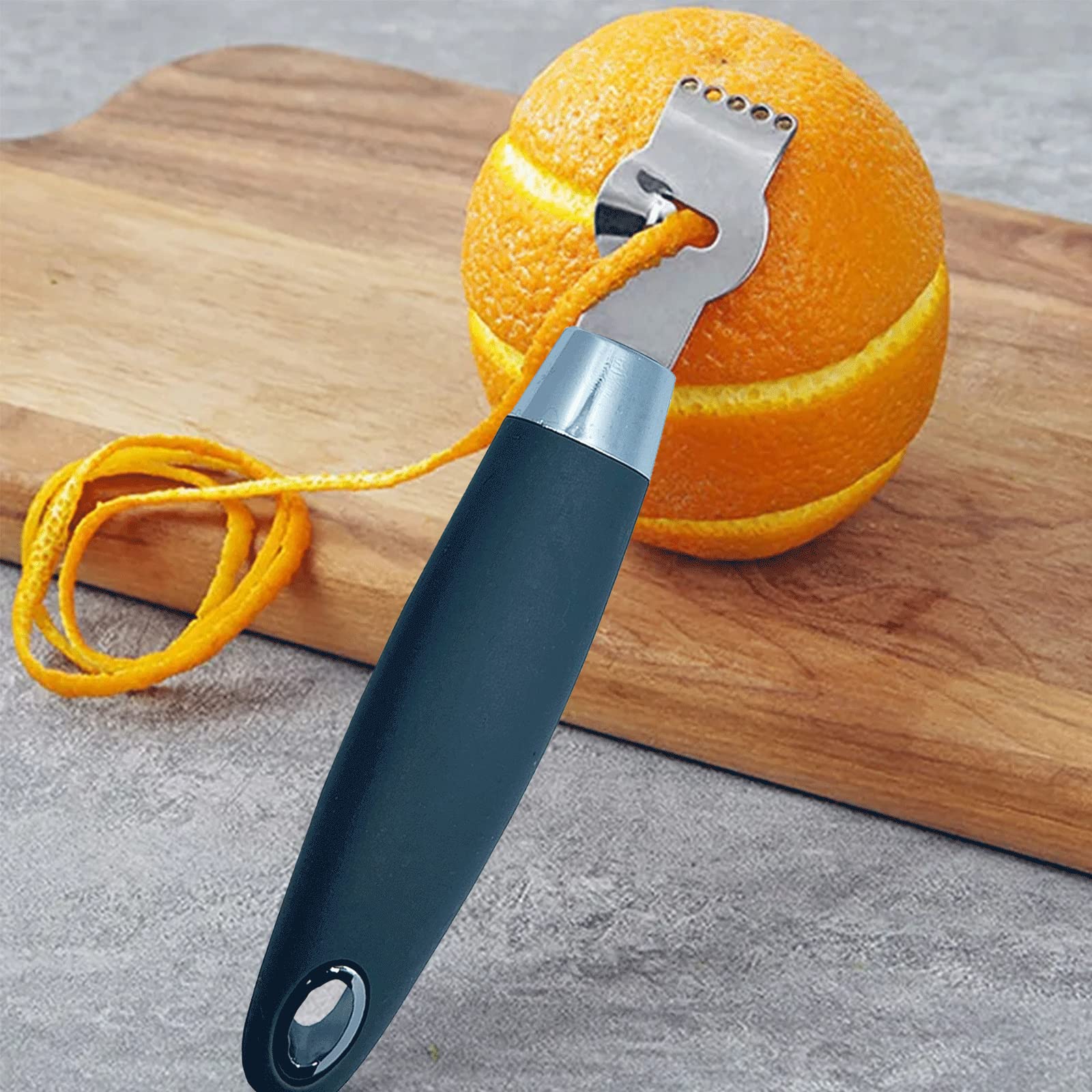 2Pcs Stainless Steel Lemon Zester Tool - Citrus Peeler, Grater & Peeling Knife with Ergonomic Handle - Multipurpose Kitchen Gadget for Baking, Cooking & Cocktail Making - Perfect for Bars, Restaurants & Home Chefs
