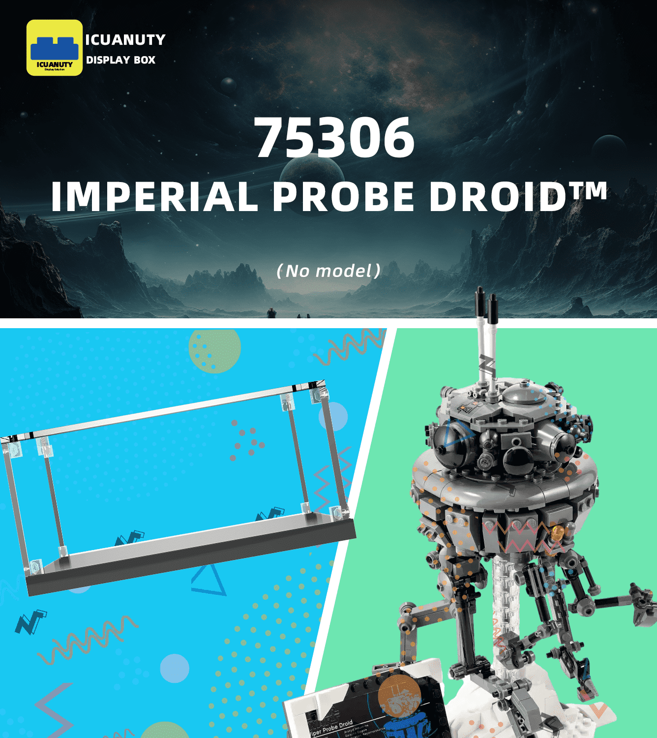 LEGO Star Wars Imperial Probe Droid 75306 Display Case - Protective Showcase for Collectible Building Set | Perfect for Home Decoration & Gift Giving