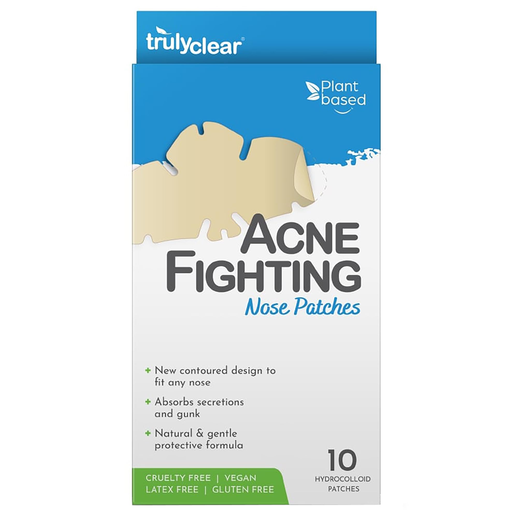 Hydrocolloid Nose Pimple Patches - 10 Count Acne Treatment for Blackheads & Oil Control | Overnight Pore Cleansing Strips for Clear Skin | Cruelty-Free & Vegan | Perfect for Travel, Gym & Daily Skincare Routine