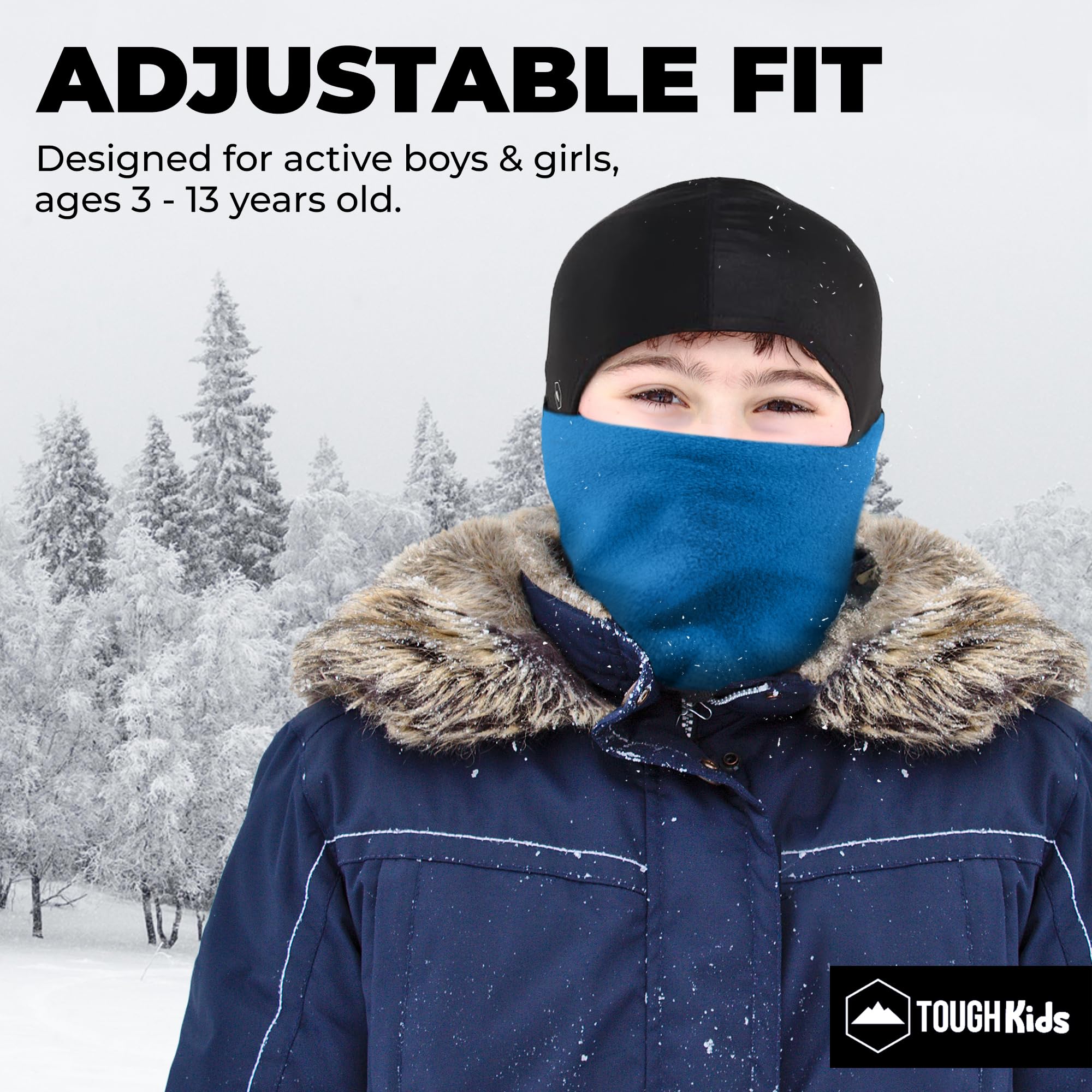 Kids Balaclava Ski Mask - Winter Fleece Neck Warmer & Helmet Liner for Toddlers & Children | Cold Weather Face Cover for Skiing, Snowboarding & Outdoor Activities