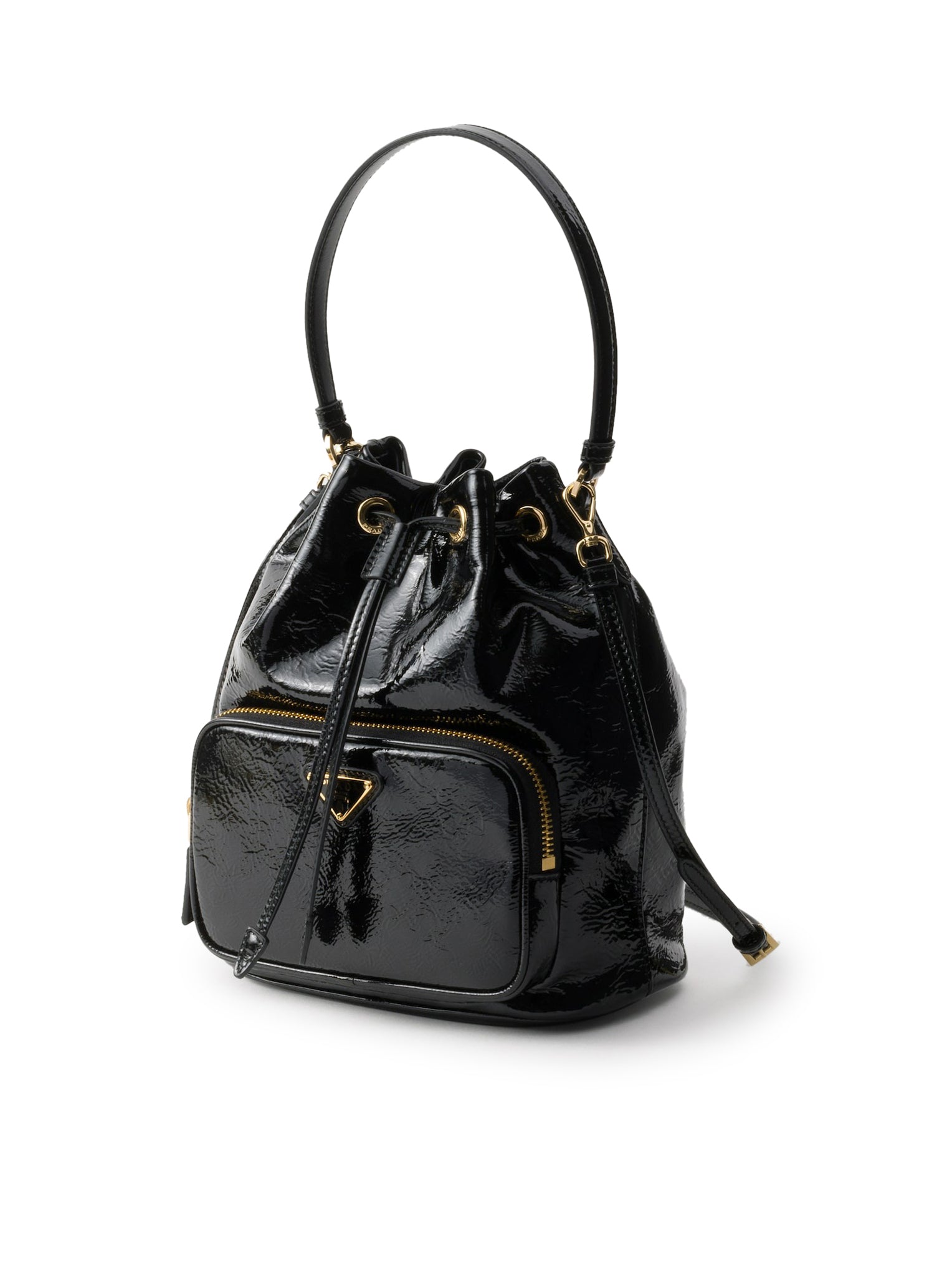 Prada Duet Bucket Bag in Nappa Patent Leather - Stylish & Durable Handbag for Women | Perfect for Work, Travel & Everyday Use