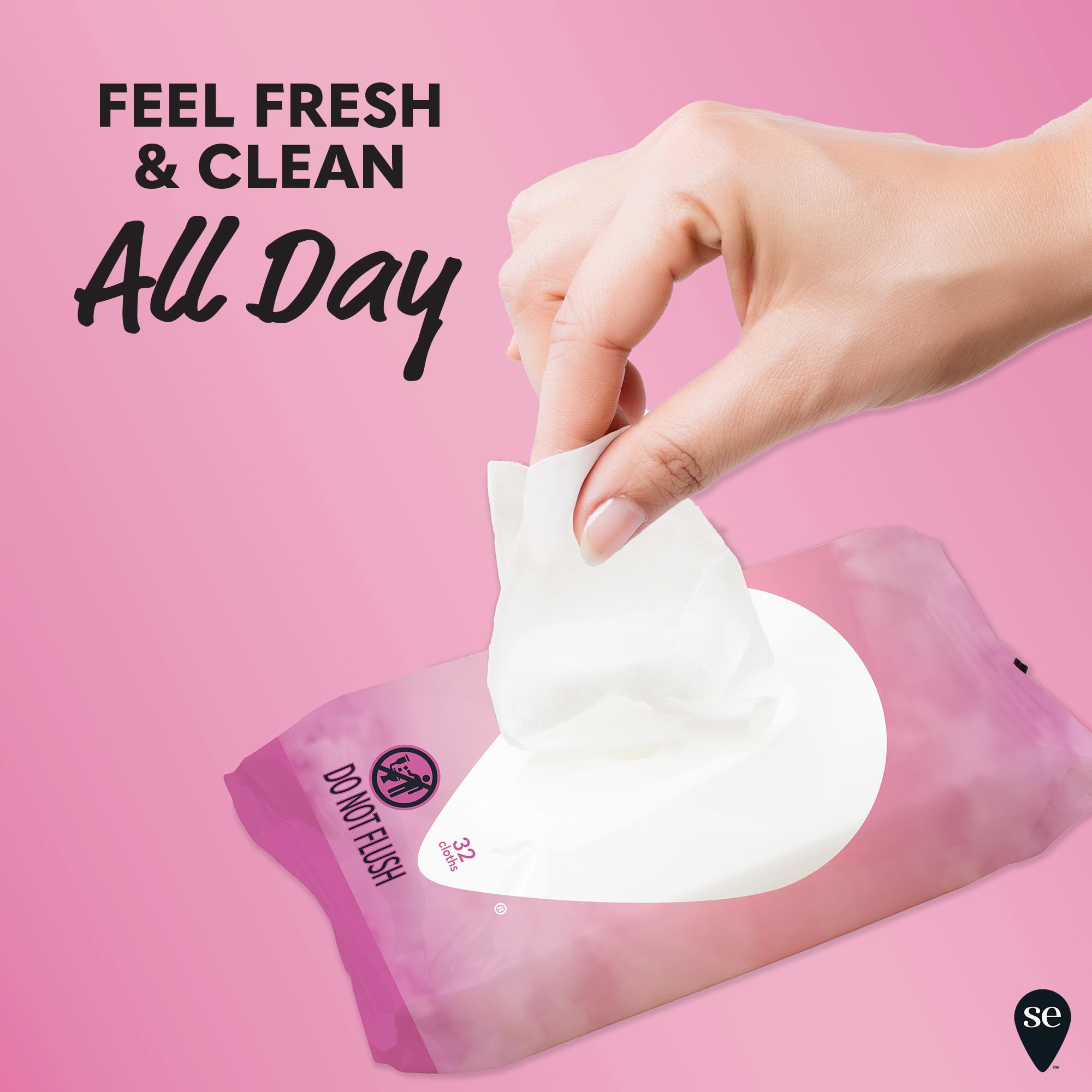 Summer's Eve Simply Sensitive Daily Gentle Feminine Wipes for Women | pH Balanced, Odor Control | 32 Count | Perfect for Travel, Gym & On-the-Go Freshness