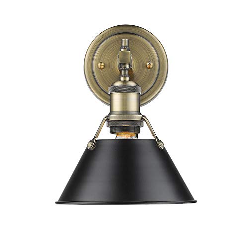Aged Brass with Black Shade