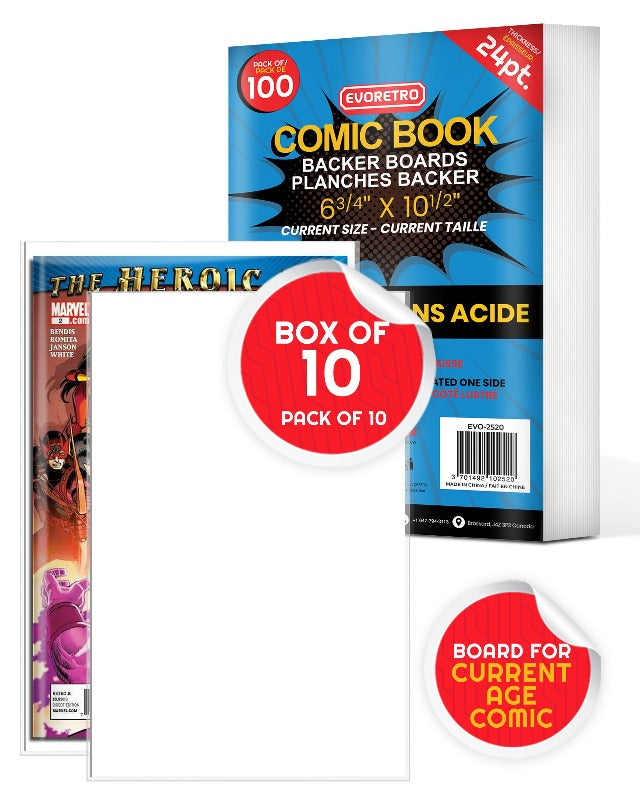 Premium 24PT Comic Backer Boards - Acid-Free & Archival Safe for Current Age Size Comics - Perfect for Collecting, Storing & Protecting Comic Books