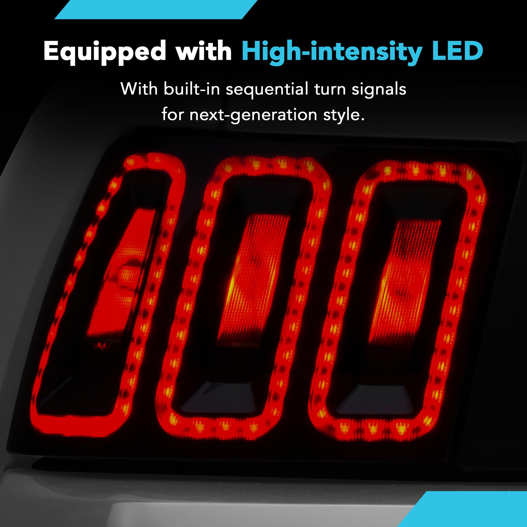 Raxiom LED Tail Lights Assembly for 1999-2004 Ford Mustang (Excludes 99-01 Cobra) - High-Performance Aftermarket Lighting Upgrade for Enhanced Nighttime Visibility and Style