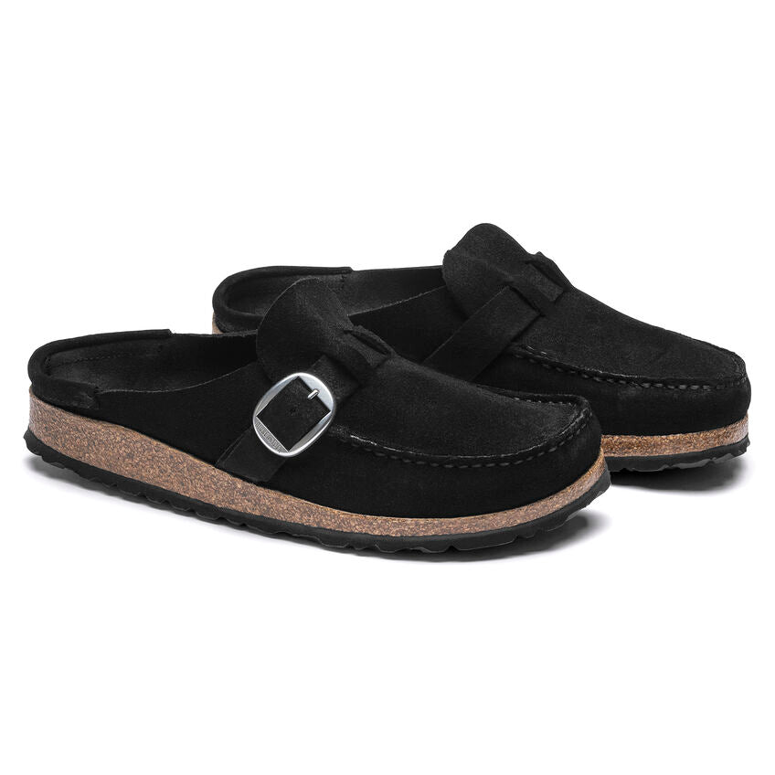 Birkenstock Buckley Suede Leather Clog in Black - Comfortable Slip-On Shoes for Men & Women - Perfect for Home, Office & Casual Wear