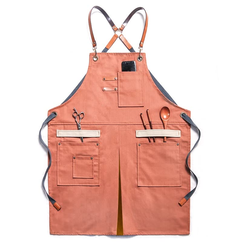 Cowboy Apron for Restaurant, Barista, Coffee Shop, Barber & Chef - 75 x 60cm Work Uniform (Color C) - Perfect for Cooking, Serving, Brewing & Salon Services