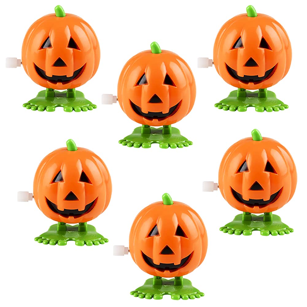 Halloween Pumpkin Wind-Up Toys for Kids - 6-Pack Novelty Party Favors for Boys & Girls - 2 Inch Fun Wind Up Toys for Birthday Parties, Trick or Treat, Classroom Rewards & Holiday Celebrations