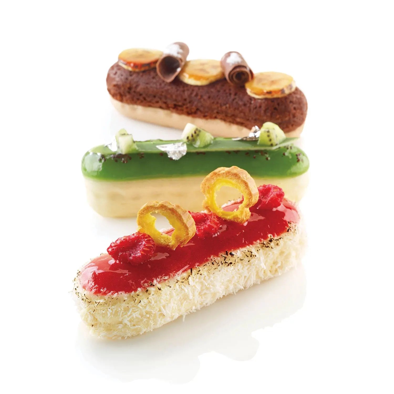 Non-Stick Eclair 140 Silicone Mold - 6 Cavity Baking Forms for Pastries, Cakes & Desserts - Perfect for Home Bakers & Professional Chefs