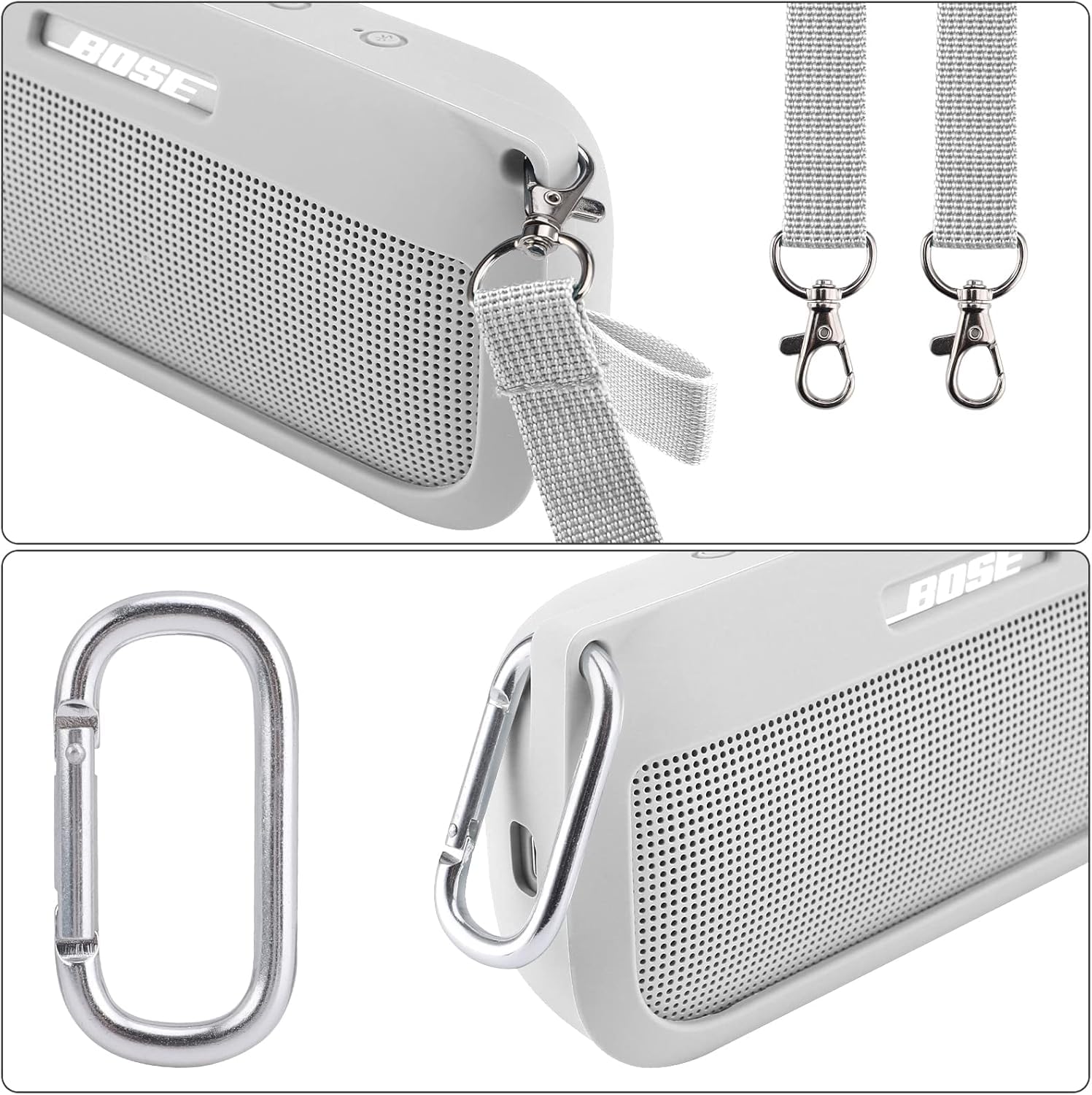 Bose SoundLink Flex Bluetooth Speaker Silicone Case - Soft Protective Cover Replacement for Bose SoundLink Flex (White Smoke) - Perfect for Outdoor, Travel & Waterproof Protection