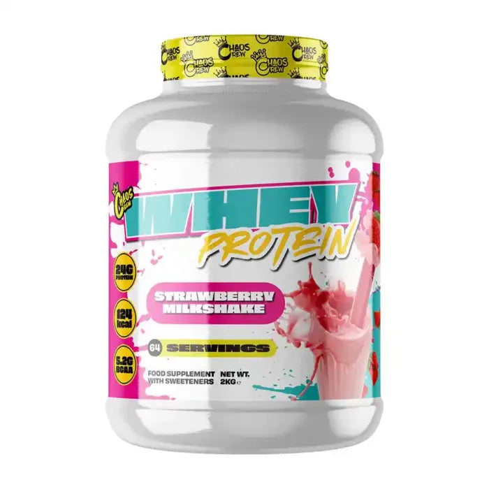Chaos Crew Whey Protein Powder 2kg (4.4 lbs) - 64 Servings for Muscle Growth & Recovery - Ideal for Gym, Workout & Post-Training Nutrition