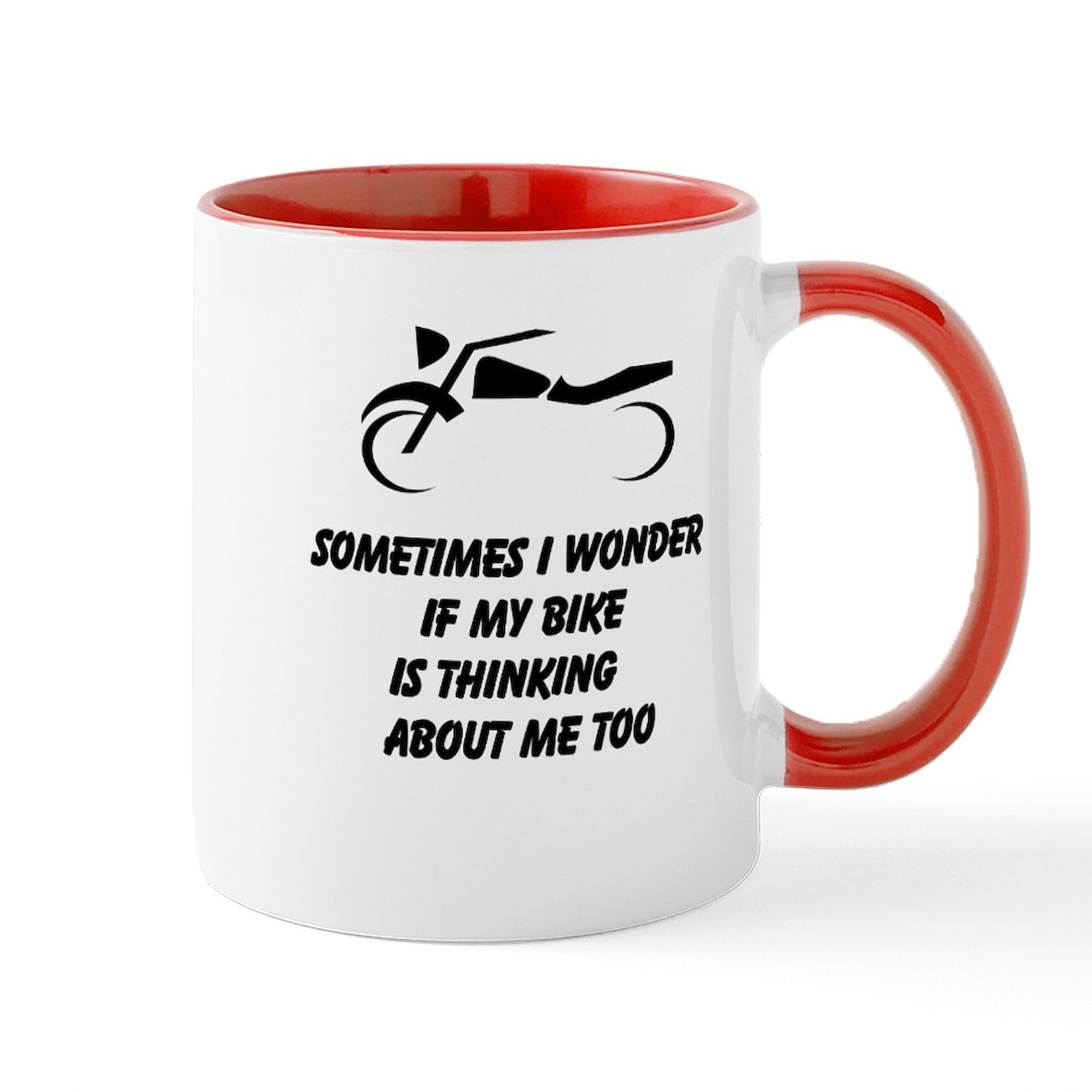 Fun Motorcycle Design Ceramic Coffee Mug - 11 oz (325 ml) - Perfect for Bikers, Motorcycle Enthusiasts & Coffee Lovers - Ideal for Home, Office or Road Trips