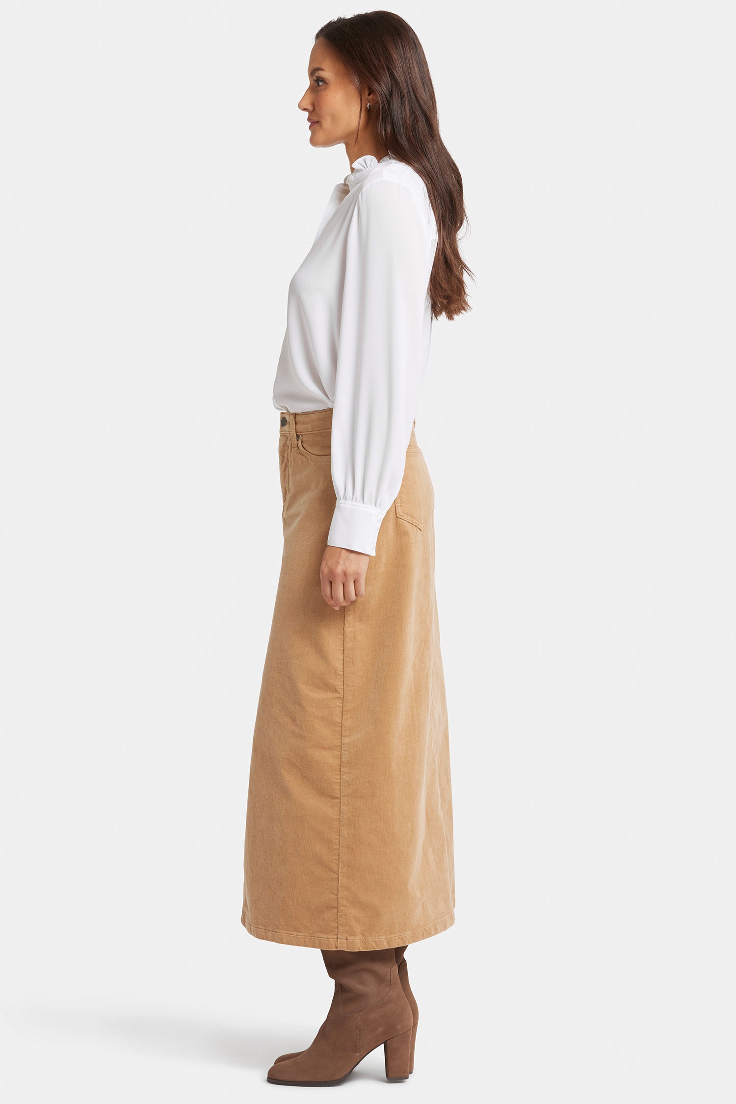 Elegant High Rise Long Skirt in Sand Dune - Perfect for Casual Outings, Date Nights & Boho Fashion Looks