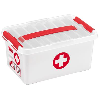 First Aid Storage Box with Removable Tray - 6L Capacity - White & Red - Perfect for Home, Office, and Emergency Kits