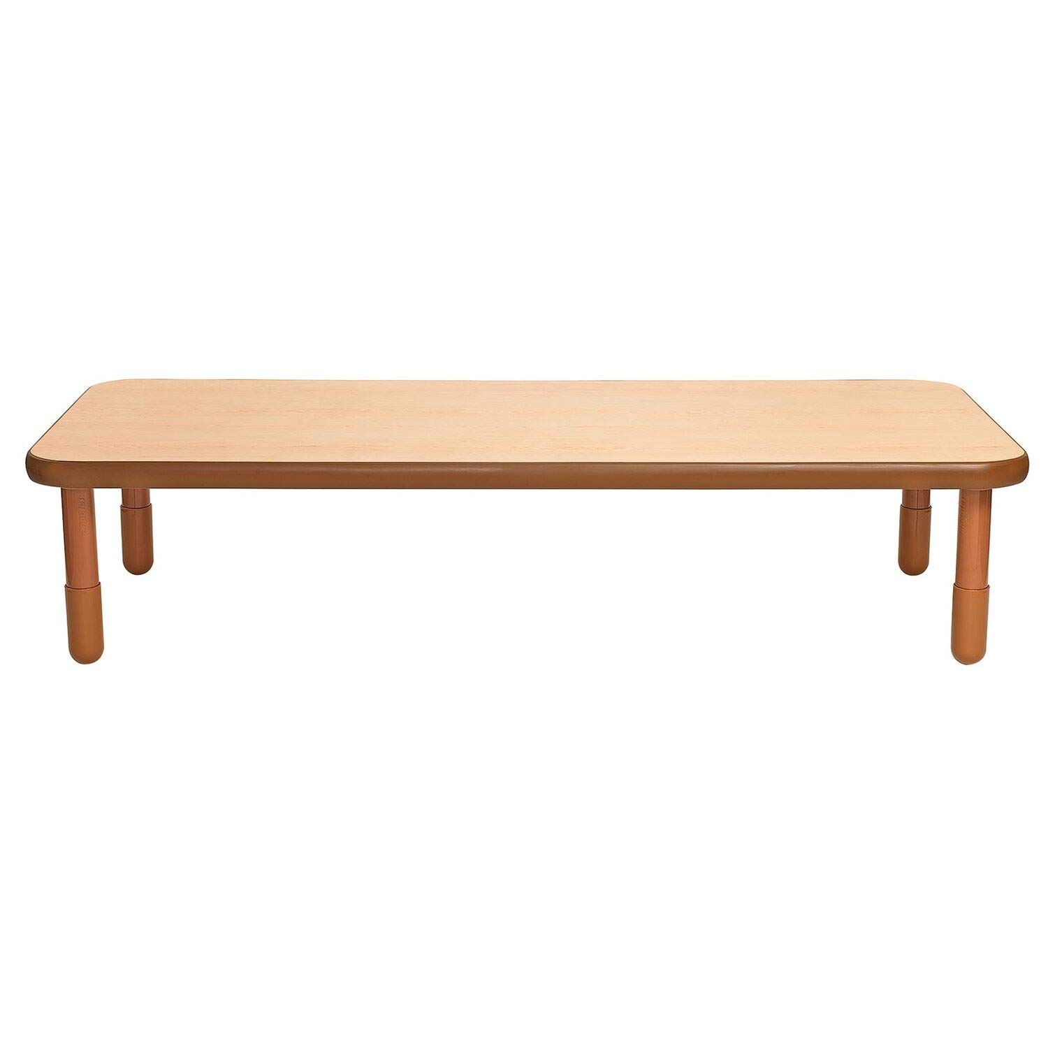 Children's Factory Baseline 72 x 30 Inch Rectangular Wooden Table - Natural Finish with 16 Inch Legs for Classrooms, Daycares & Kids Play Areas