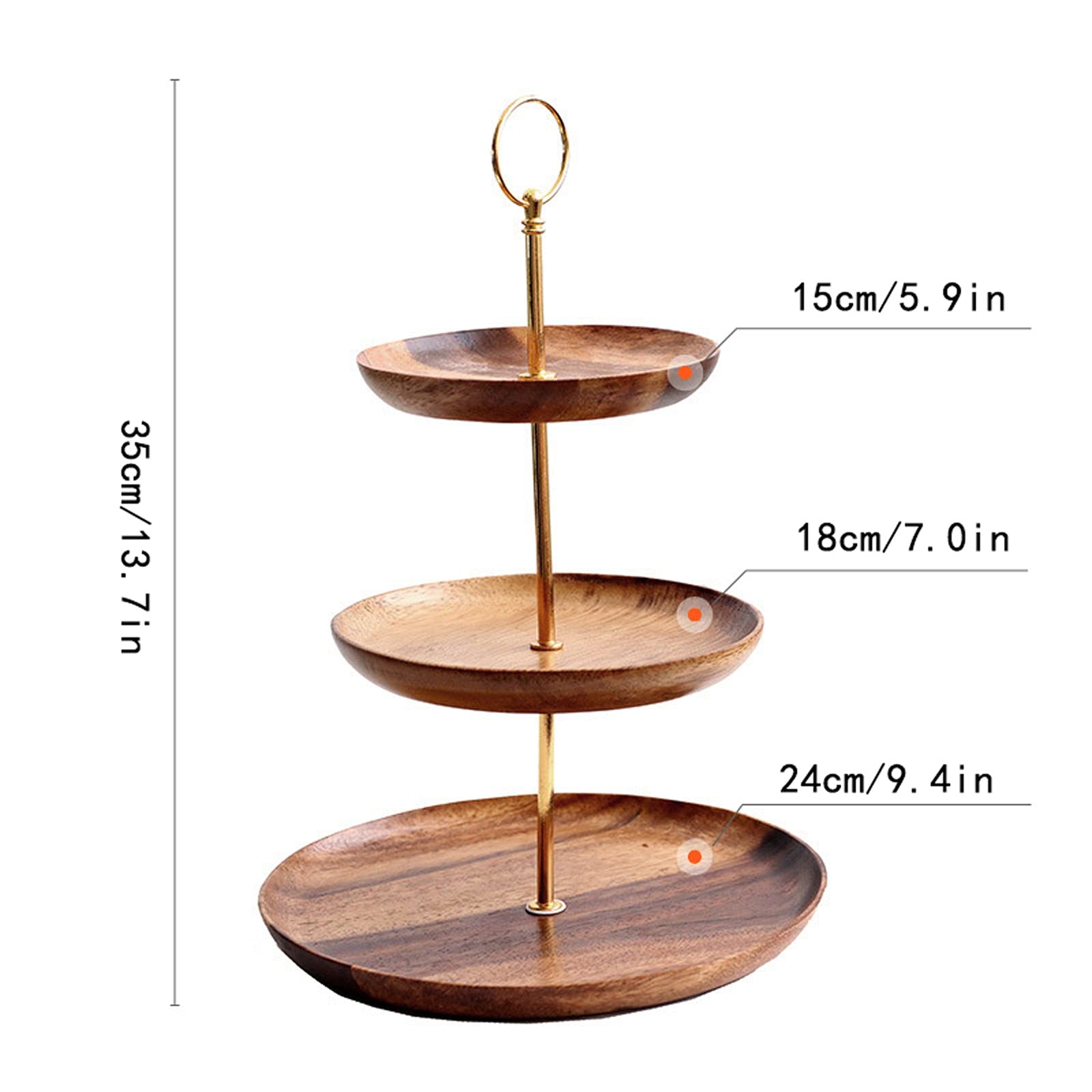 3-Tier Wooden Fruit Basket - Dried Fruit & Candy Serving Tray, Multi-Purpose Snack Organizer for Kitchen, Dining Table, and Party Decor