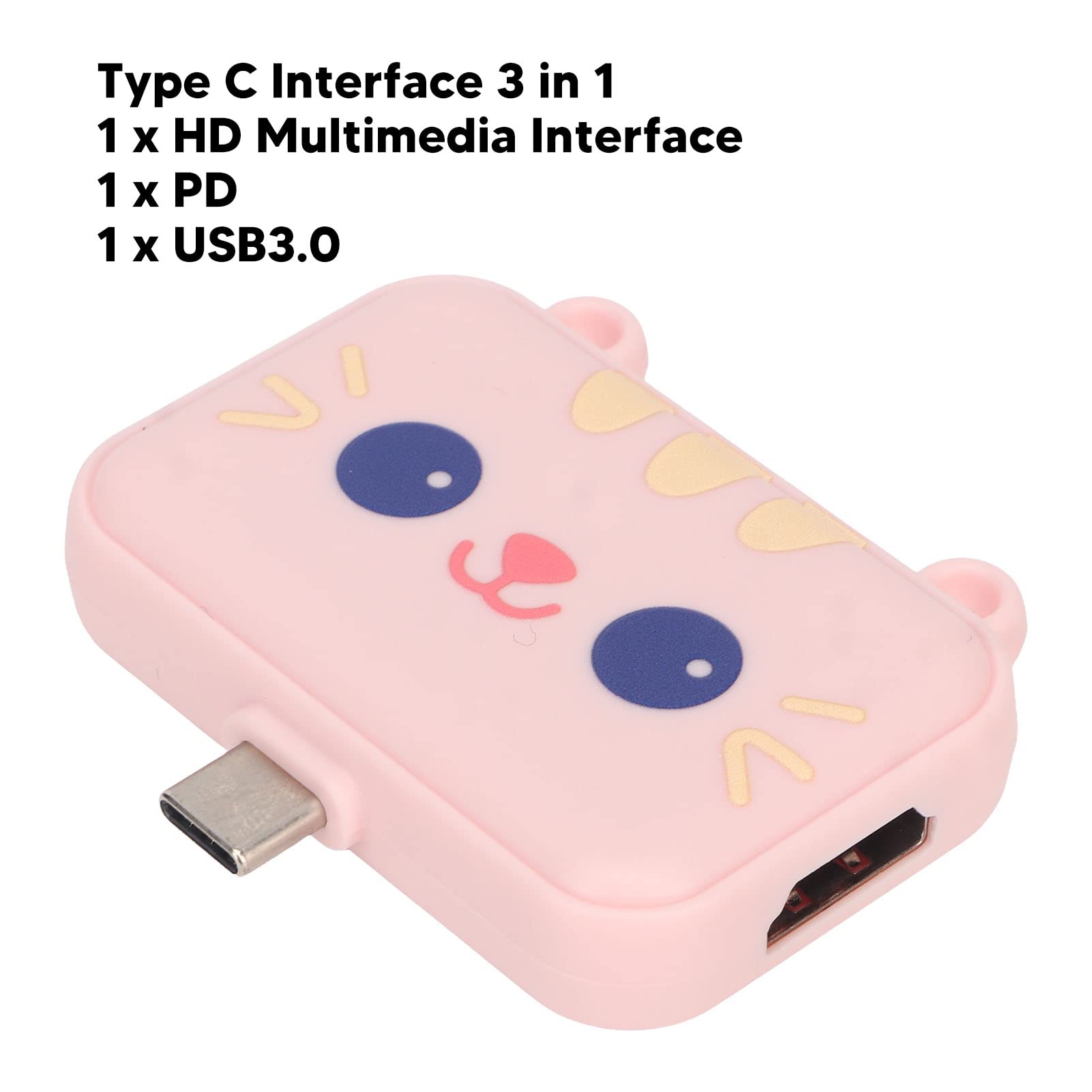 3-in-1 USB C Hub with 4K HDMI, USB 3.0 Ports & PD Fast Charging - Multi-Port Adapter for MacBook, Windows Laptops & Android Devices (Pink) - Perfect for Home Office, Travel & Conference Presentations