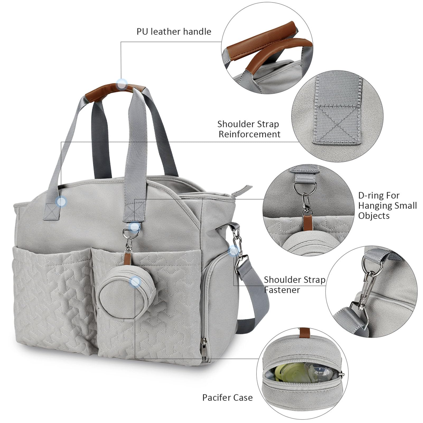 Durable Polyester Baby Diaper Bag with Adjustable Shoulder Strap - Spacious Travel Organizer for Parents, Perfect for Daycare, Outings & Family Trips