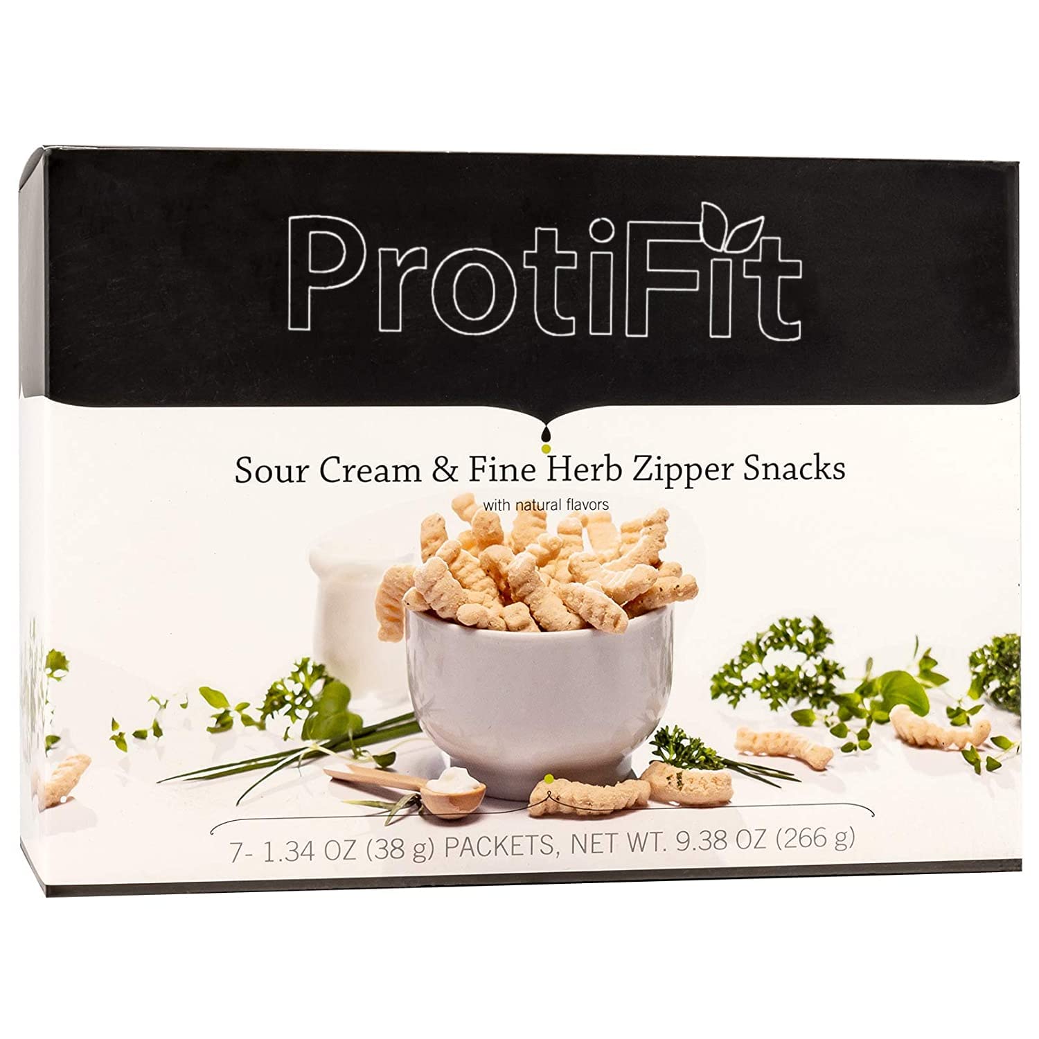 High Protein Snacks for Weight Loss - Proti Fit Low Calorie, Low Sugar, Low Fat Zipper Snacks with 15g Protein | Ideal Protein Compatible | 7 Servings per Box (Sour Cream & Herb) | Perfect for On-the-Go, Keto Diet & Healthy Lifestyle