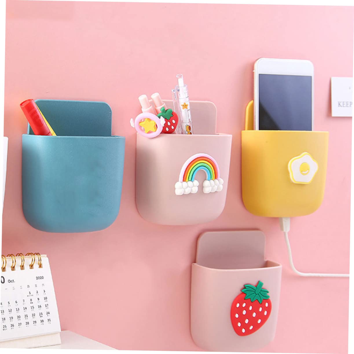 Cabilock Wall Mount Remote Control Holder - Organizer for Makeup, Keys & Small Items - Perfect for Bathroom, Bedroom & Office Storage
