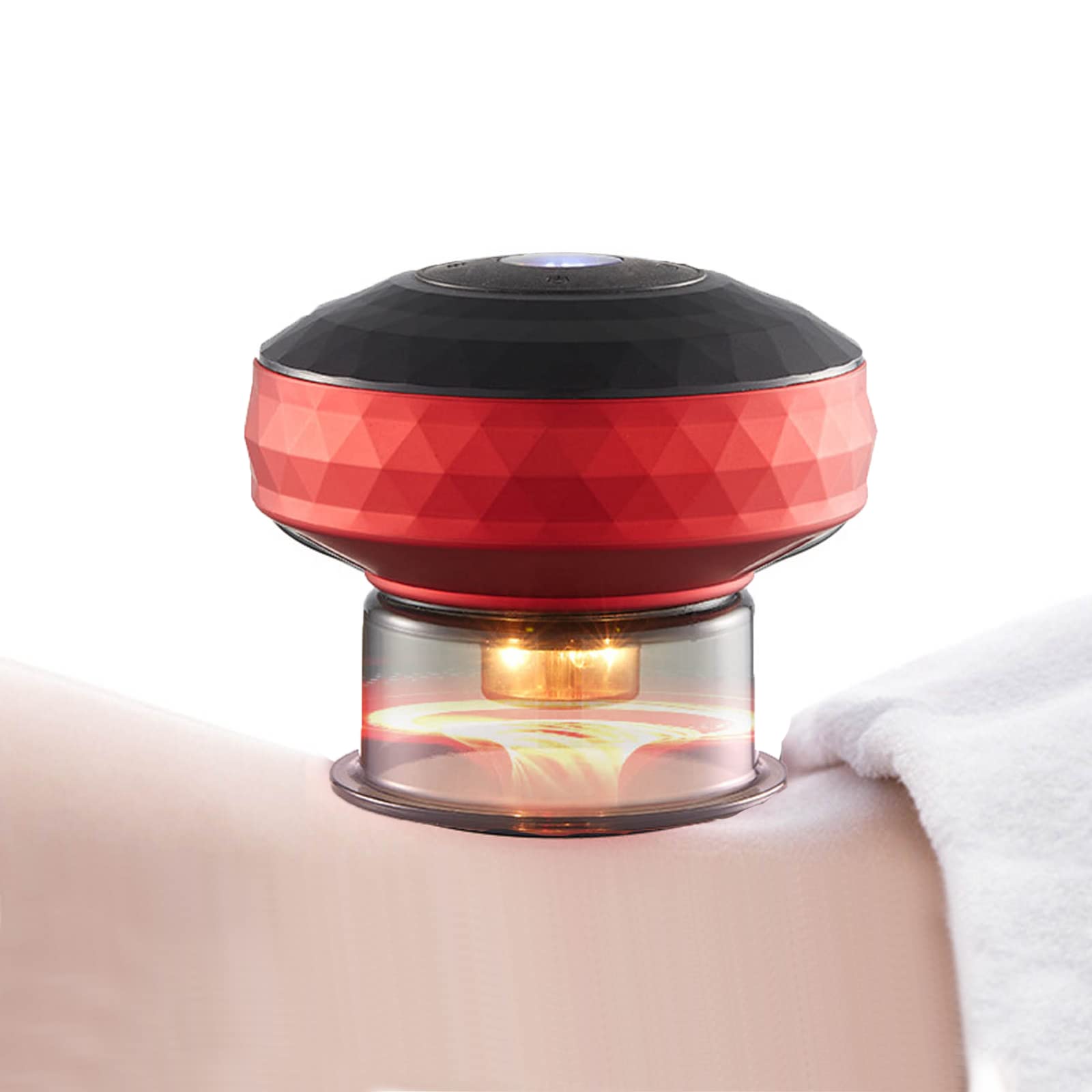 Electric Cupping Therapy Machine - 6/12 Levels Adjustable Suction with Infrared Heating, Vacuum Massage Device for Pain Relief & Muscle Relaxation, Home Gua Sha Cupping Set (6 Level, Red) - Perfect for Back Pain, Cellulite Treatment & Spa-Like Relaxation at Home