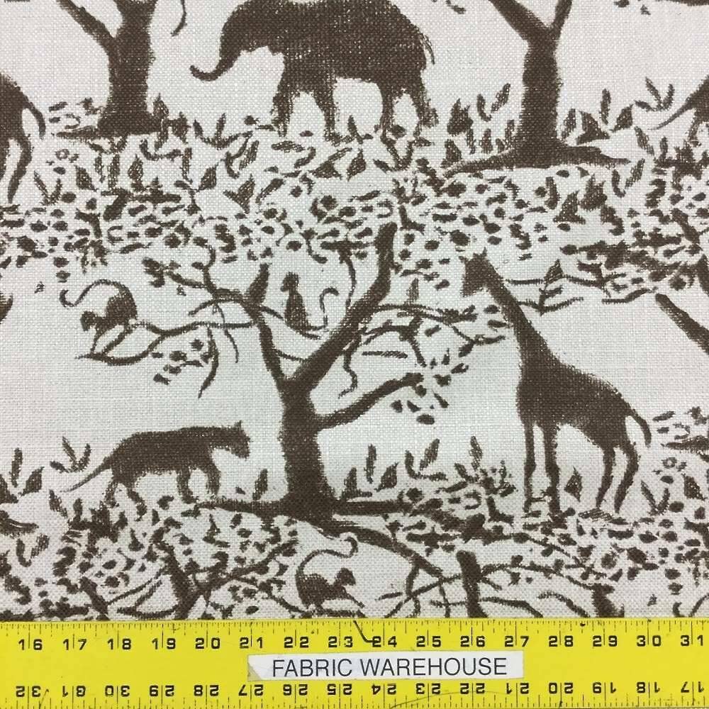 Regal Chocolate Safari Animal Print Upholstery Fabric - Heavy Duty 10 Yard Piece for Sofas, Chairs & Home Decor | BTY Collection