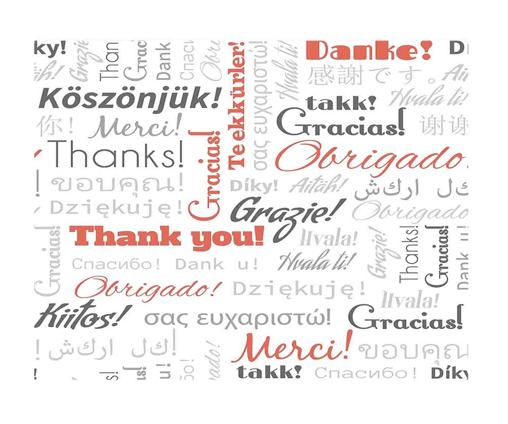 96x69 Inches Multilingual Thank You Peel and Stick Wall Mural - Self-Adhesive Removable Wallpaper for Home & Office Decor - Perfect for Living Room, Bedroom, or Workspace Accent Wall