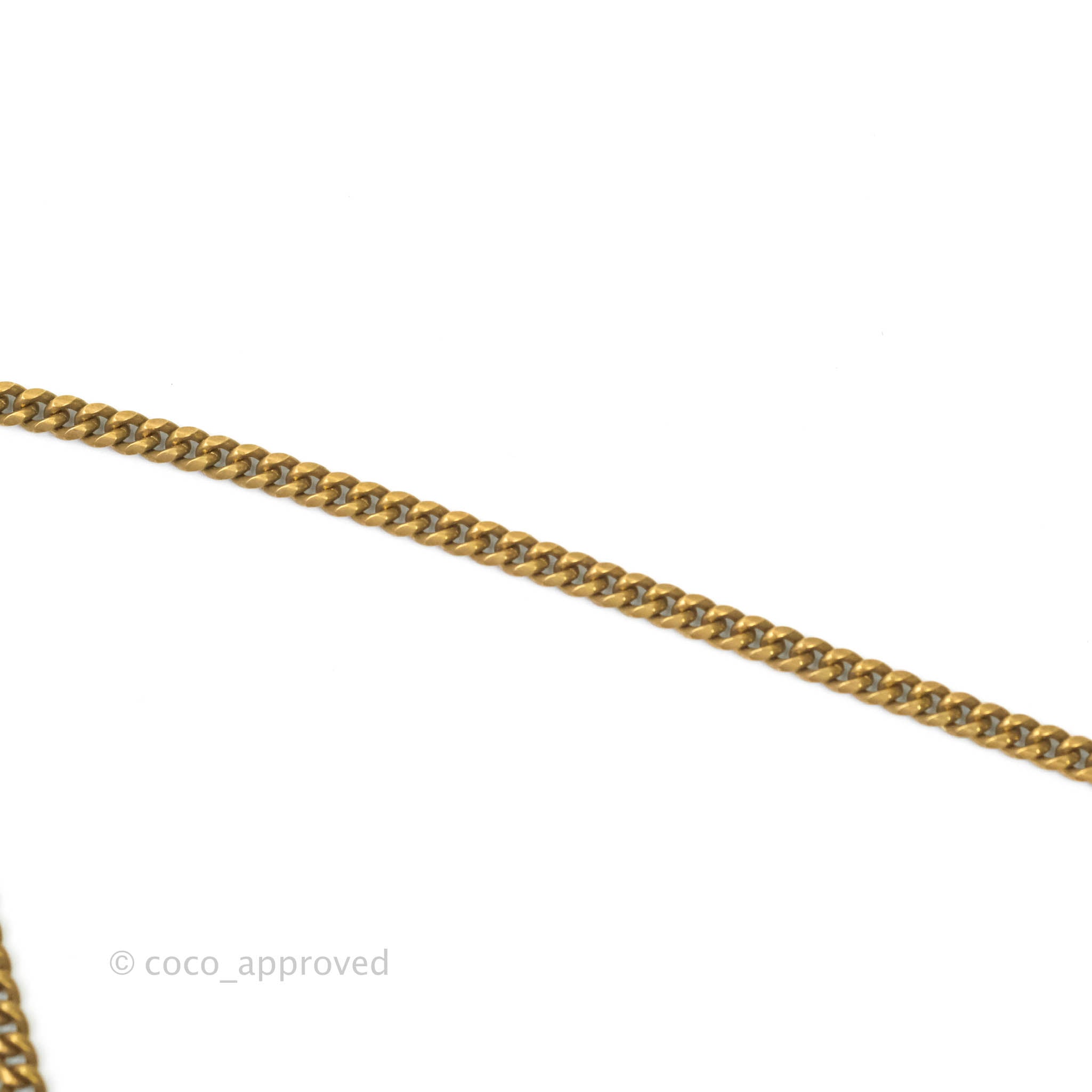 Chanel CC Crystal Pendant Chain Necklace in Matte Gold Tone - Elegant 21C Collection for Women | Perfect for Evening Parties, Weddings & Special Occasions