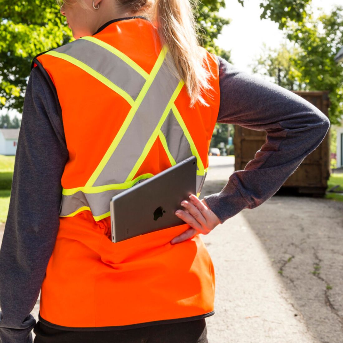 P&F Women's High Visibility Safety Vest PF760 - Reflective Orange Work Vest for Construction, Roadside & Night Safety | OSHA Compliant
