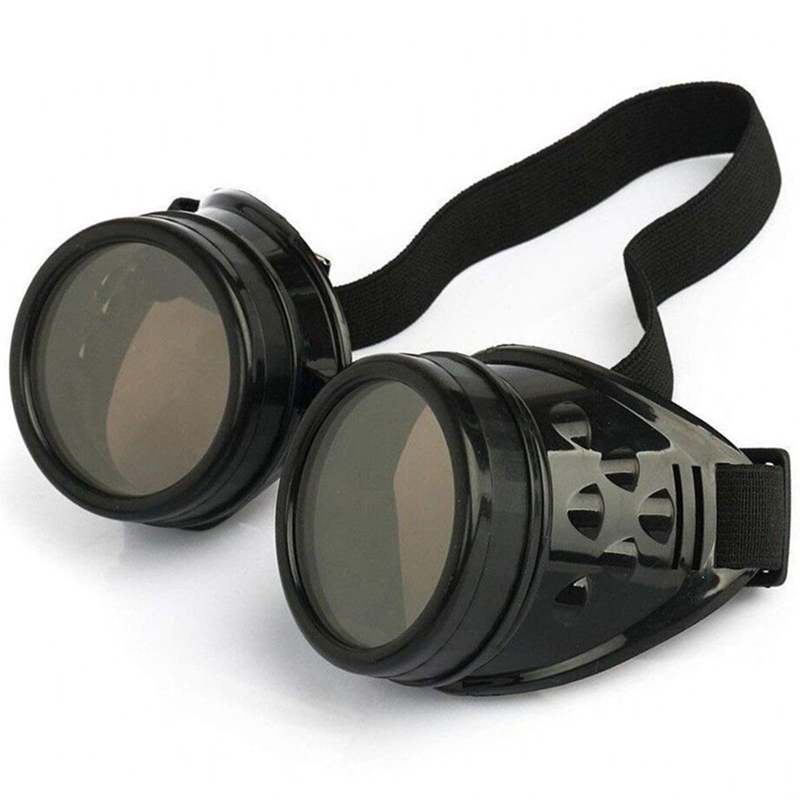 Vintage Steampunk Goggles - Gothic Cosplay Glasses for Halloween, LARP & Costume Parties - Leather & Brass Retro Eyewear Accessories
