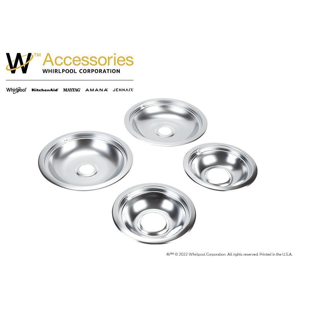 Amana W10278125 Round Electric Range Burner Drip Bowls - Replacement Parts for Stove Top Drip Pans - Perfect for Kitchen Appliance Maintenance and Cleaning
